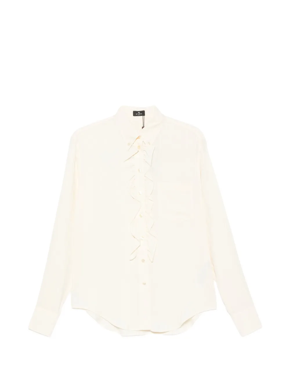 ETRO ruffled-trim long-sleeved shirt