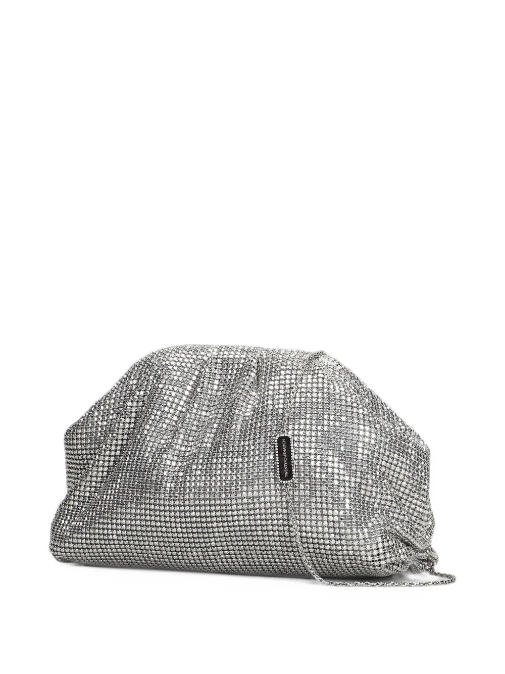 TWENTY FOURHAITCH Petra crystal-embellished clutch bag Zilver
