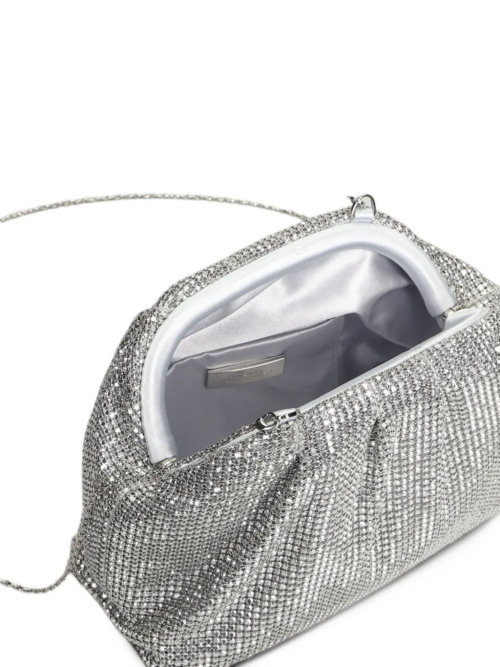 TWENTY FOURHAITCH Petra crystal-embellished clutch bag Zilver