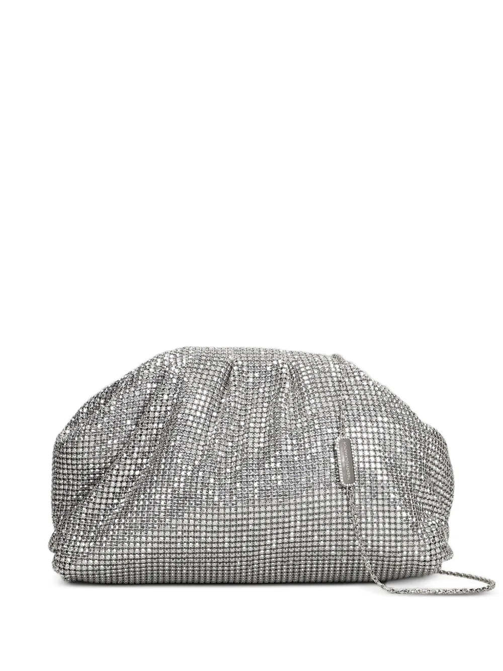 TWENTY FOURHAITCH Petra crystal-embellished clutch bag - Argento