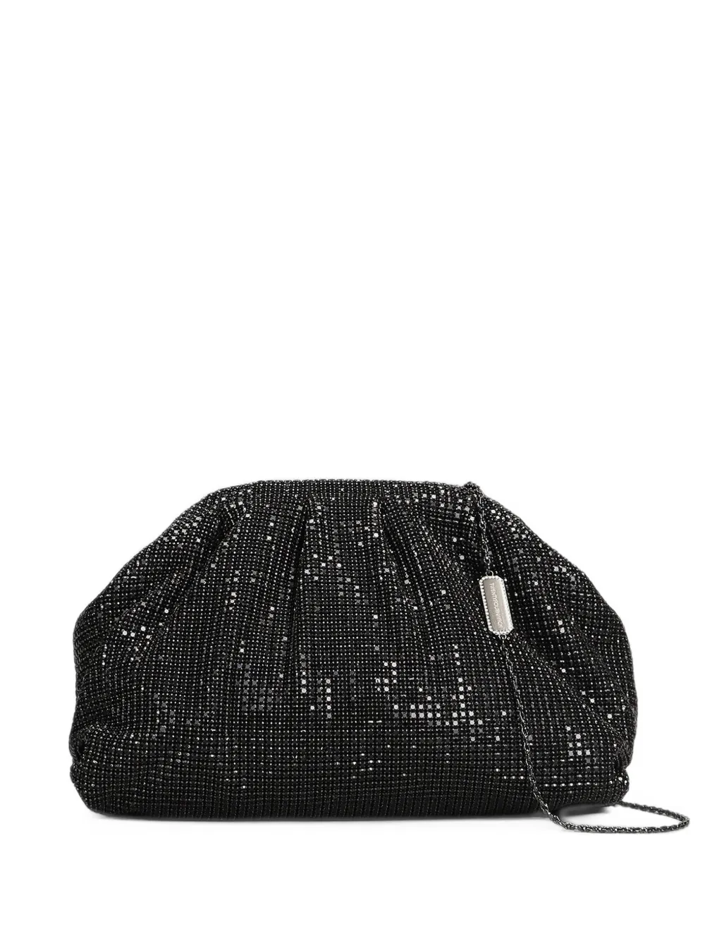 TWENTY FOURHAITCH Petra rhinestone-embellished clutch bag - Black