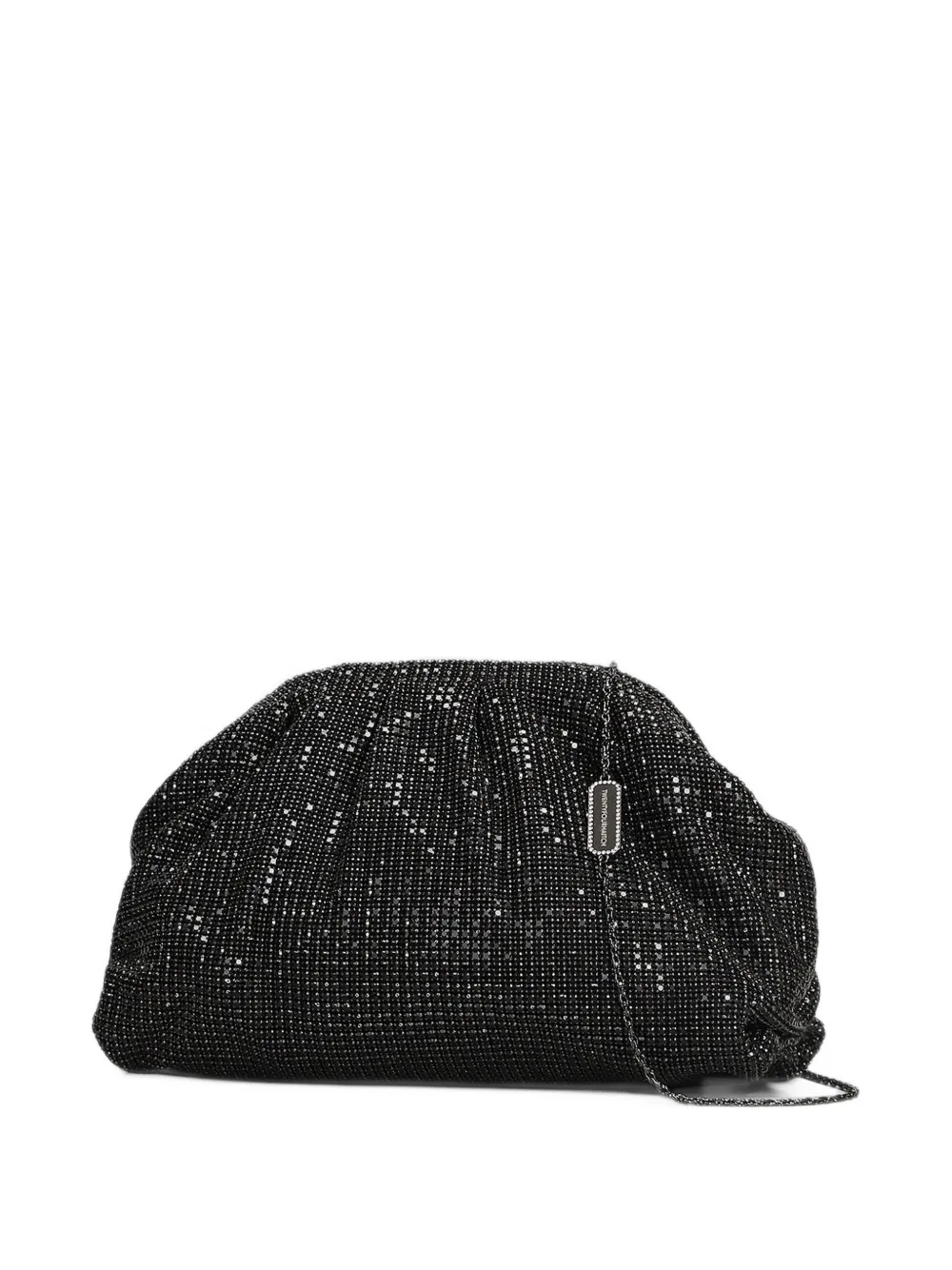 TWENTY FOURHAITCH Petra rhinestone-embellished clutch bag Zwart