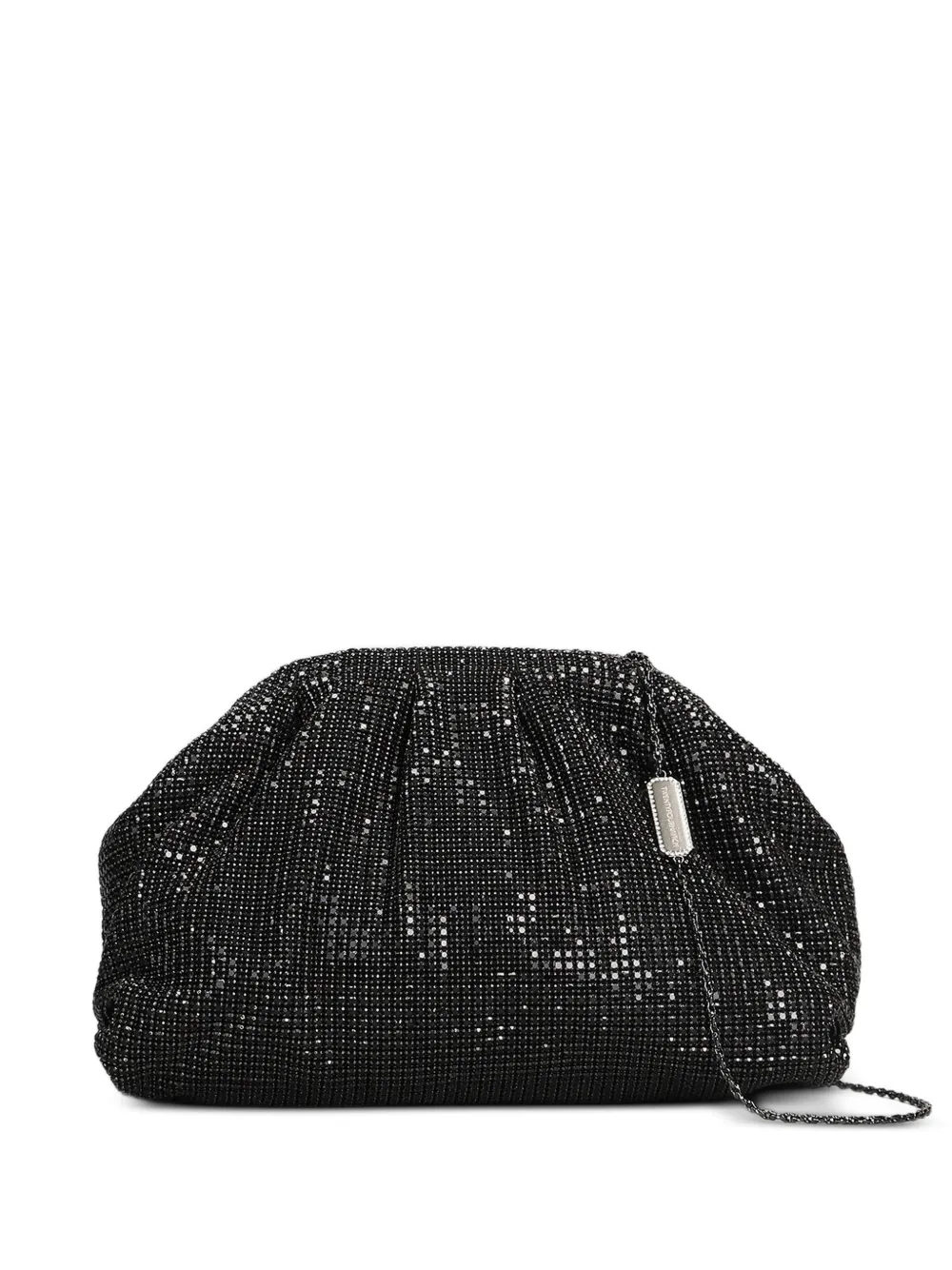 TWENTY FOURHAITCH Petra rhinestone-embellished clutch bag - Nero