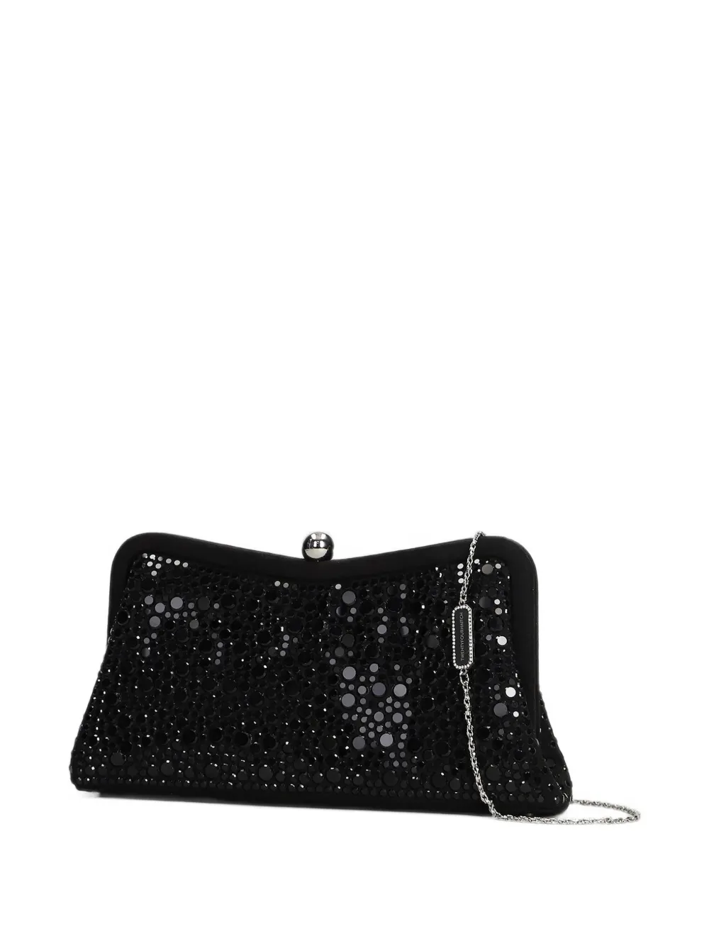 TWENTY FOURHAITCH Elinea crystal-embellished clutch bag Zwart