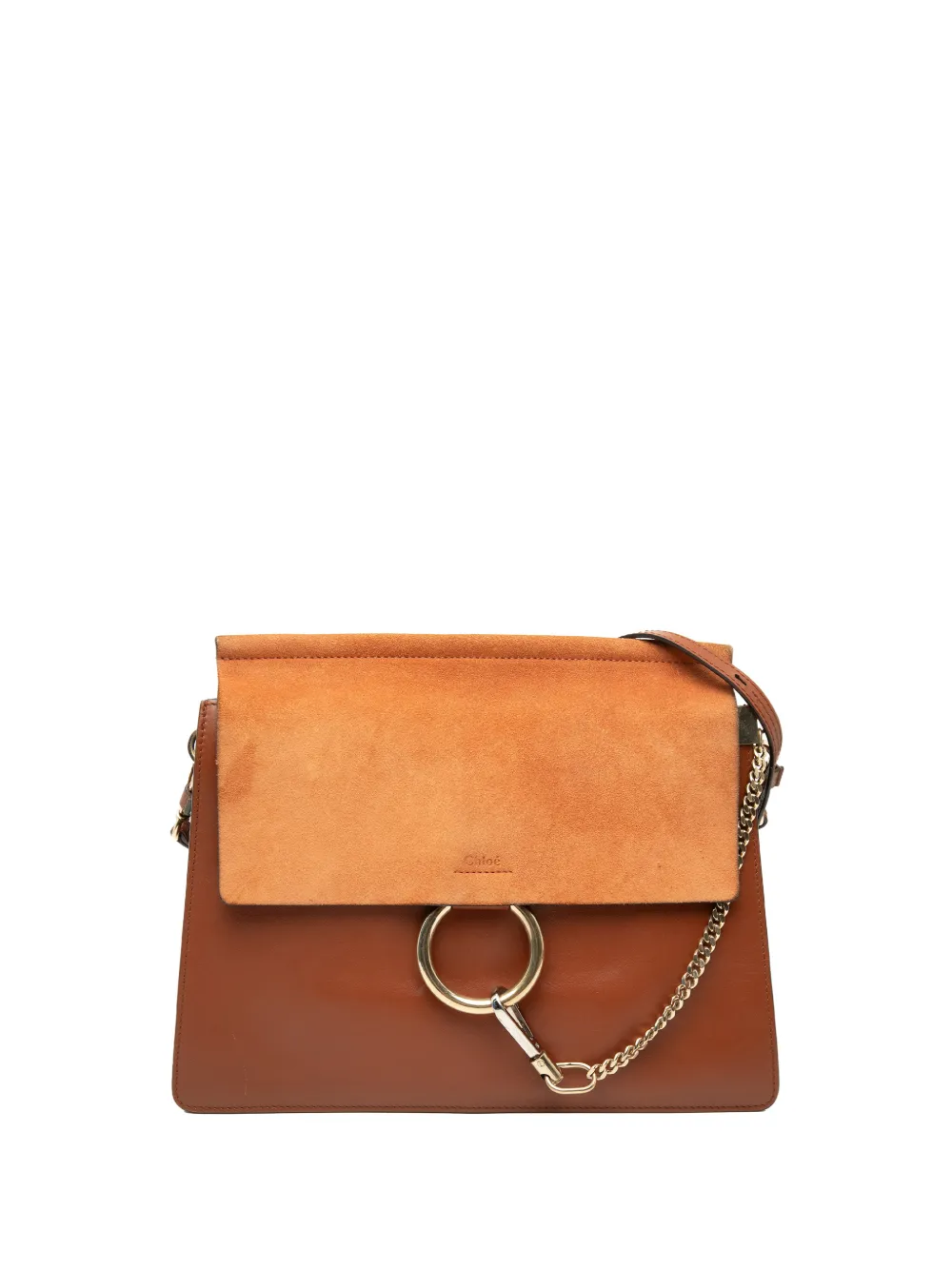 Chloé Pre-Owned 2017 Medium Calfskin and Suede Faye crossbody bag - Brown