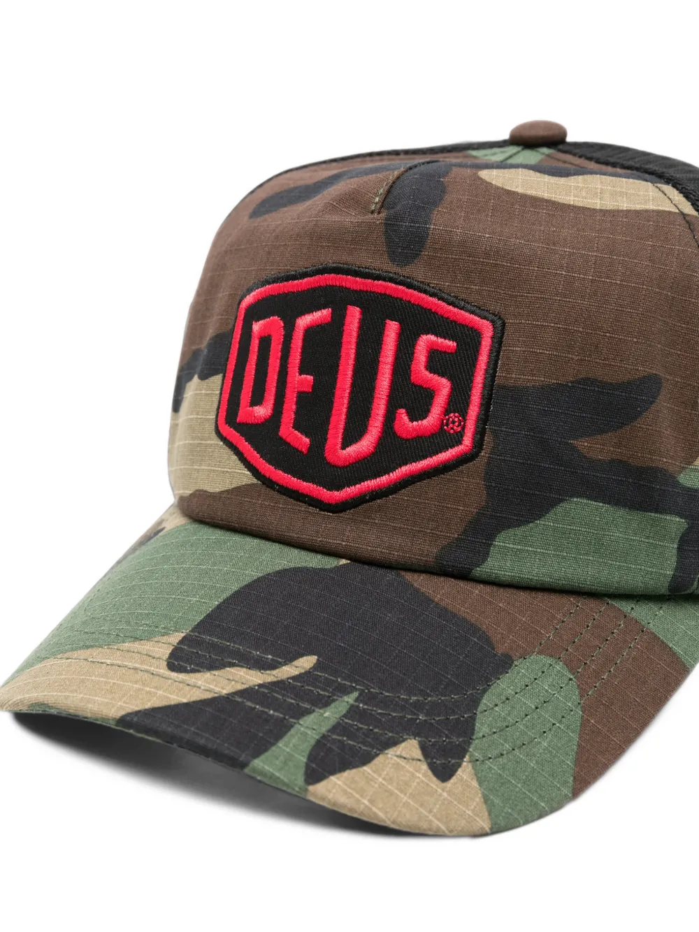 Deus Ex Machina Paris camouflage-print logo-patch cap Groen