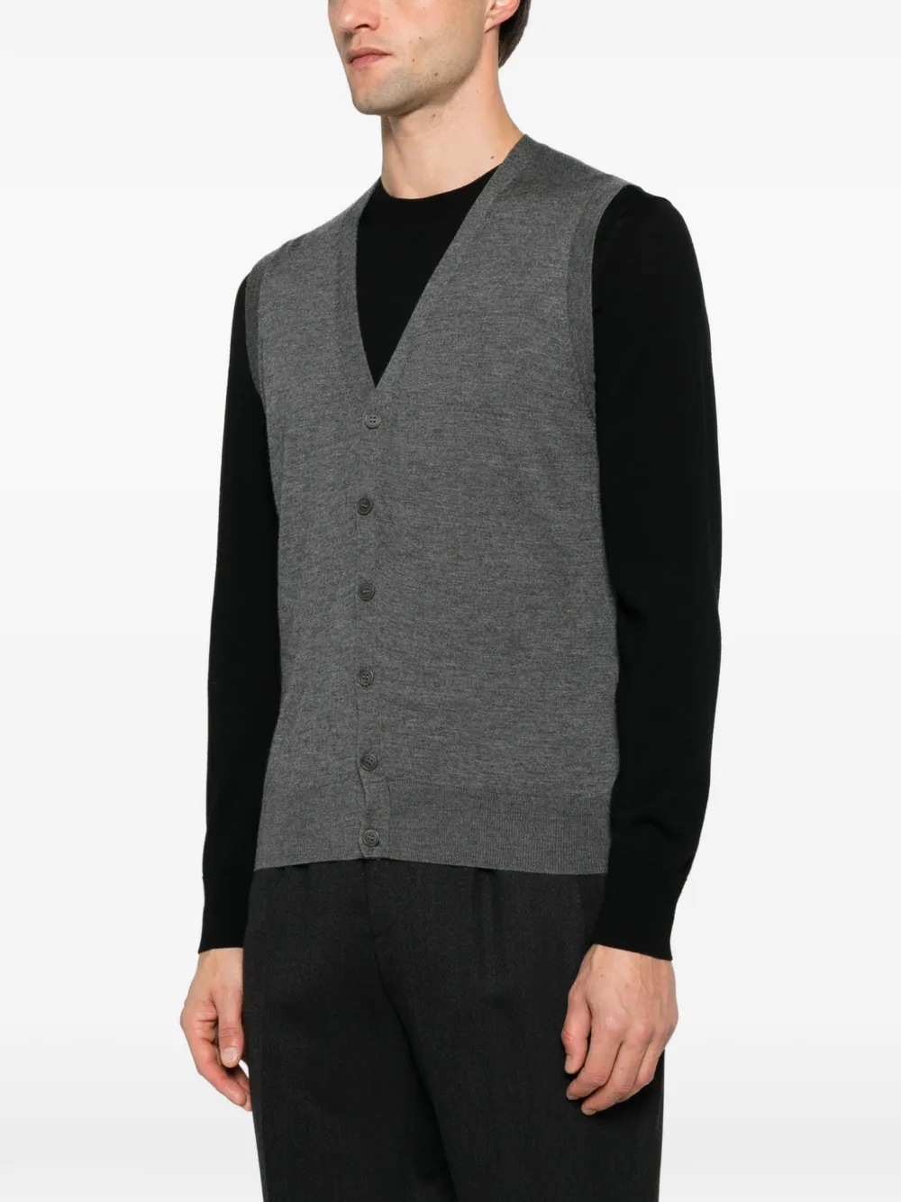 Corneliani button-up V-neck vest Grijs