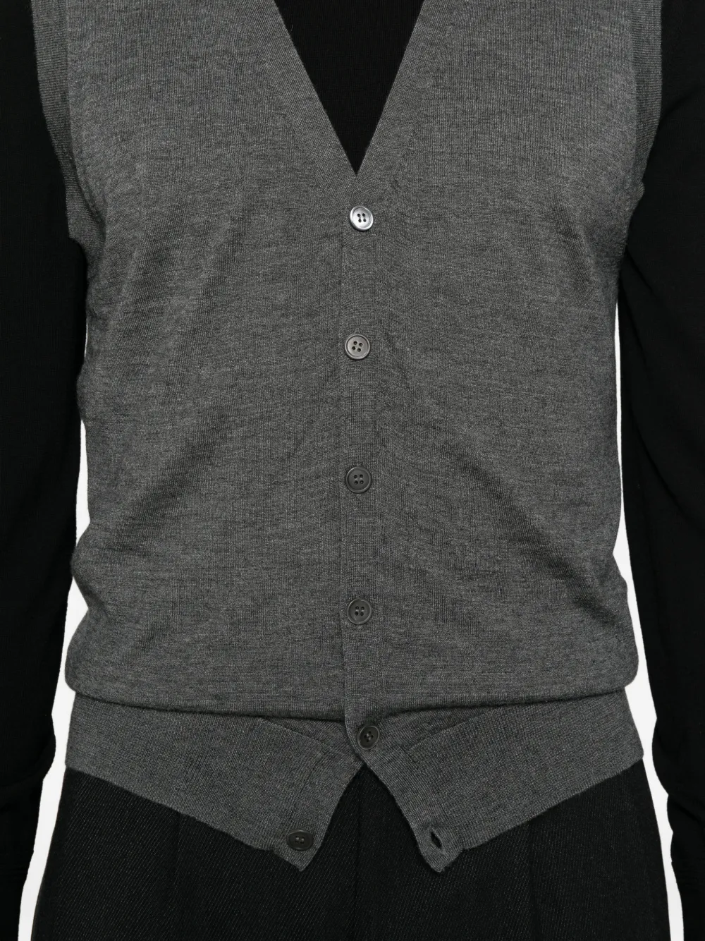 Corneliani button-up V-neck vest Grijs
