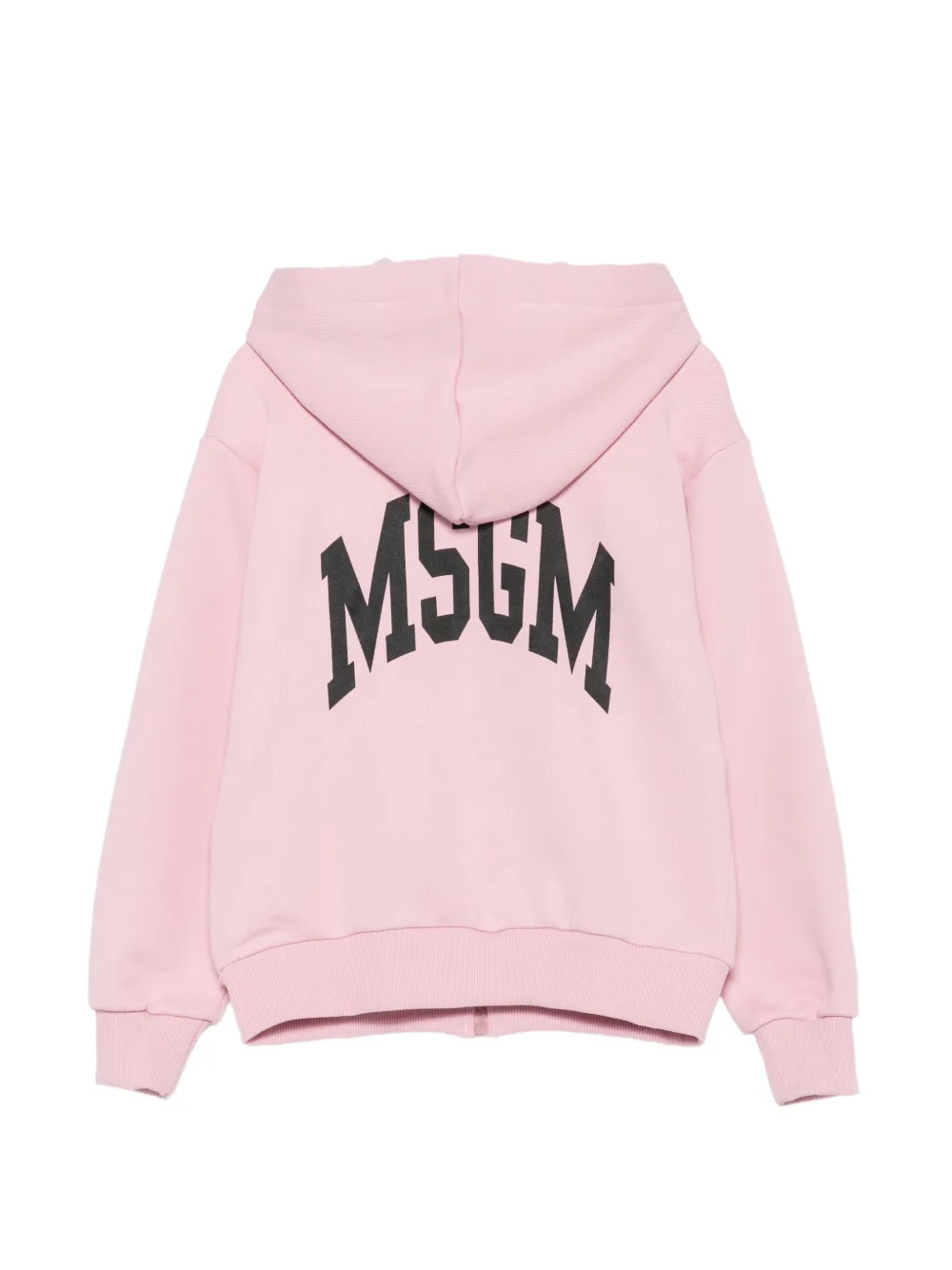 MSGM Kids Hoodie met logoprint en rits Roze