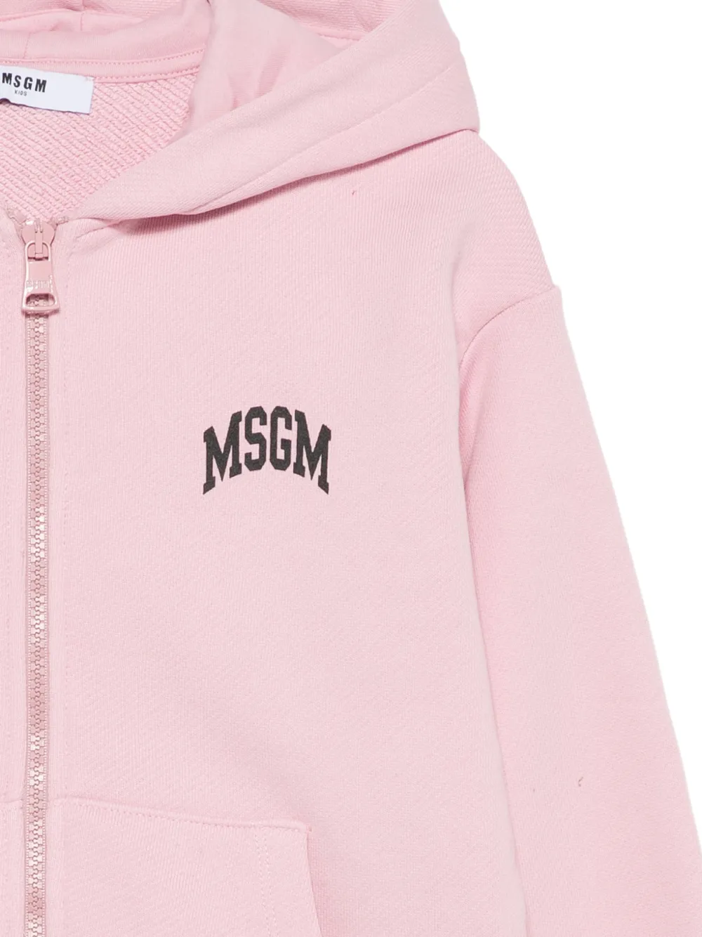 MSGM Kids Hoodie met logoprint en rits Roze
