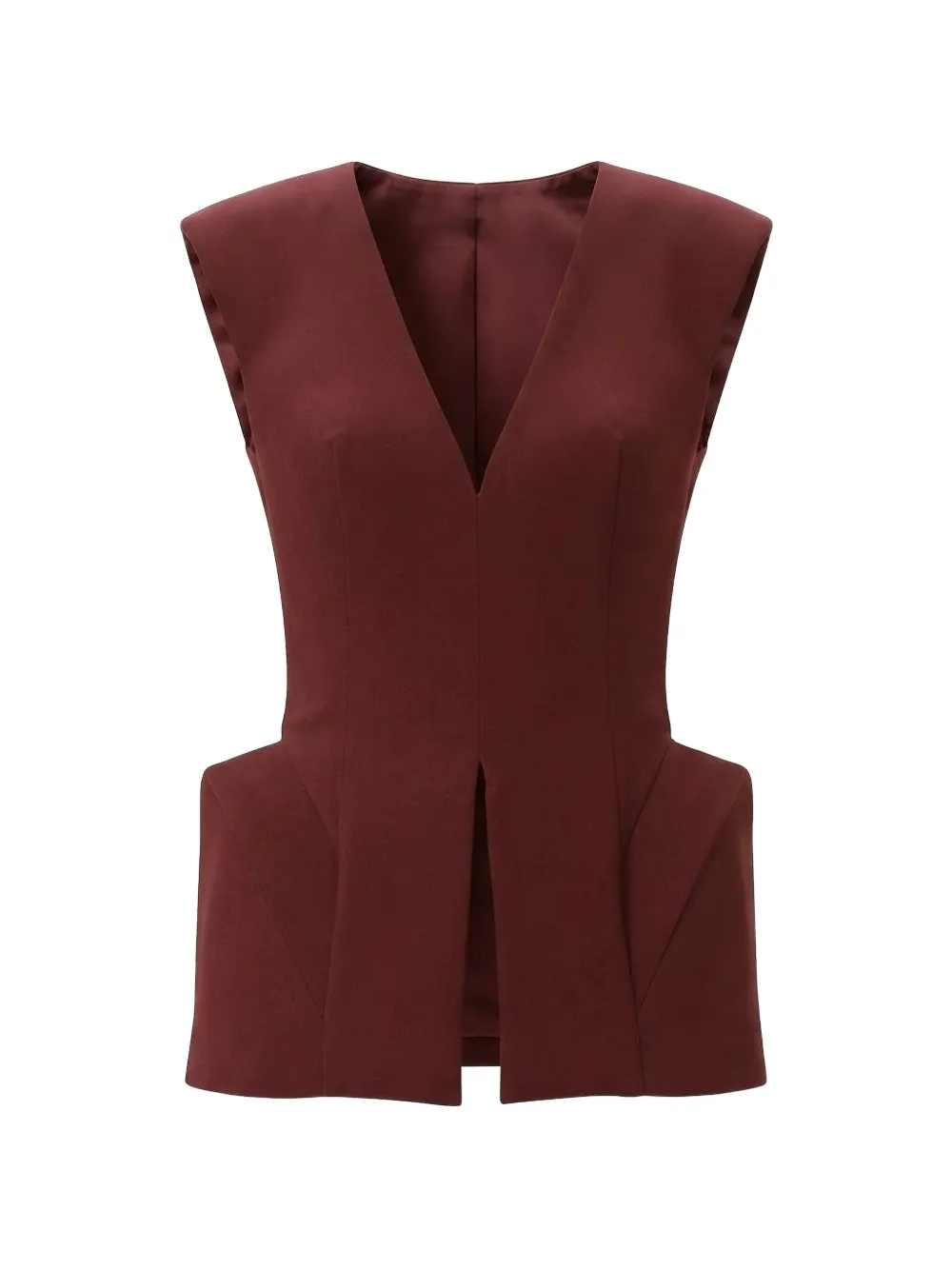 Gemy Maalouf V-neck peplum top - Red