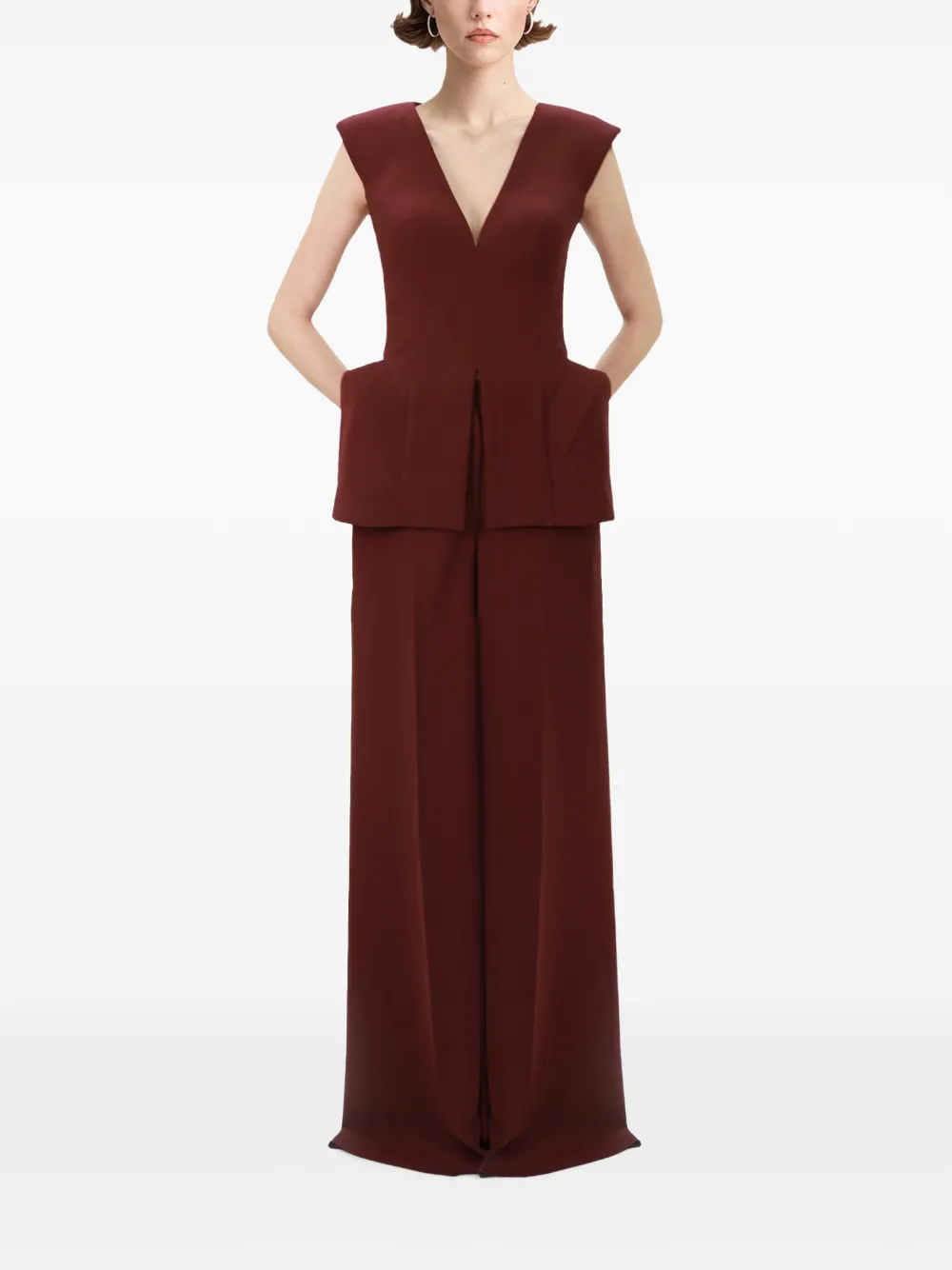 Gemy Maalouf Top met V-hals Rood