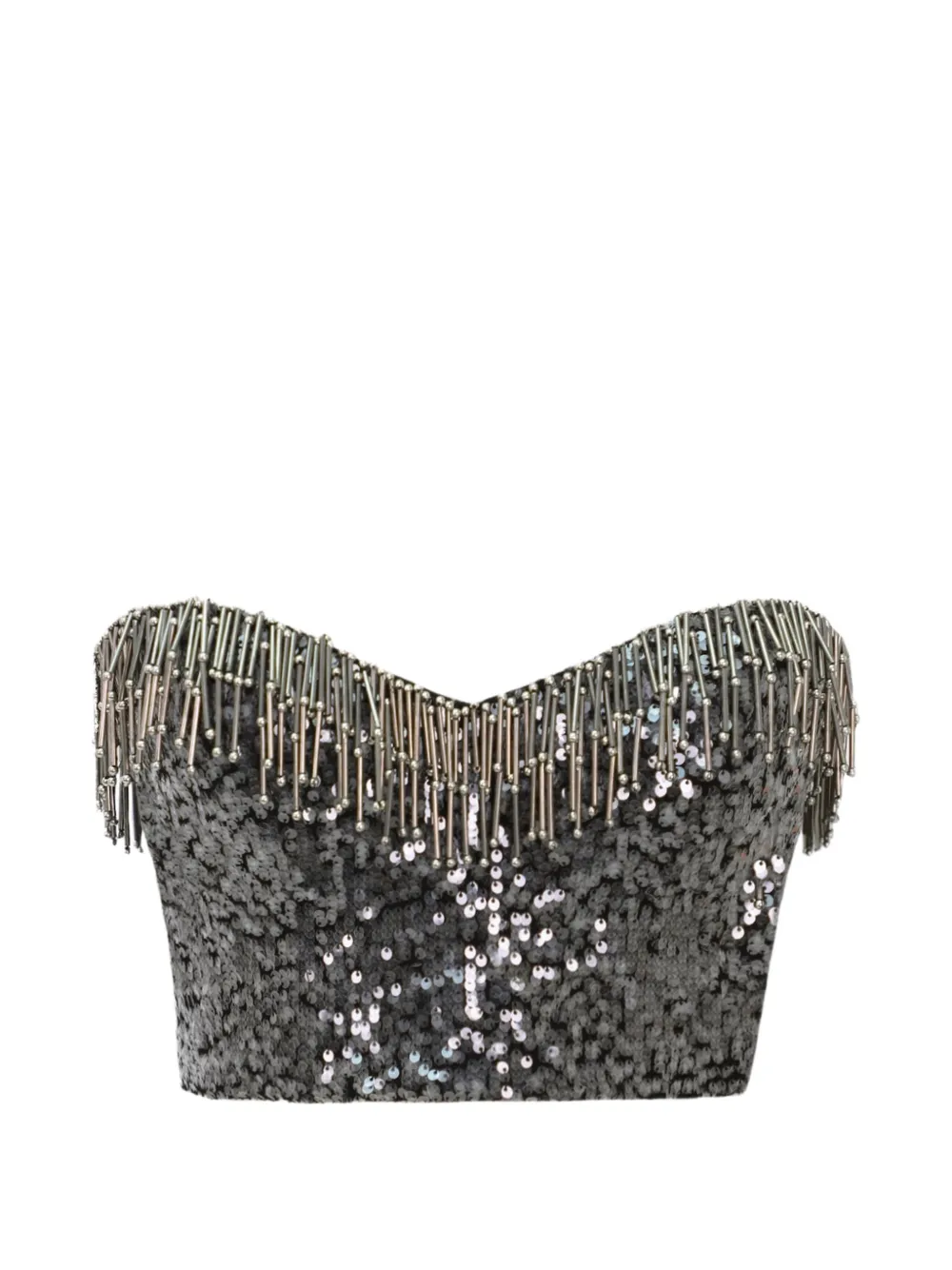 Gemy Maalouf beaded sequin-embellished top