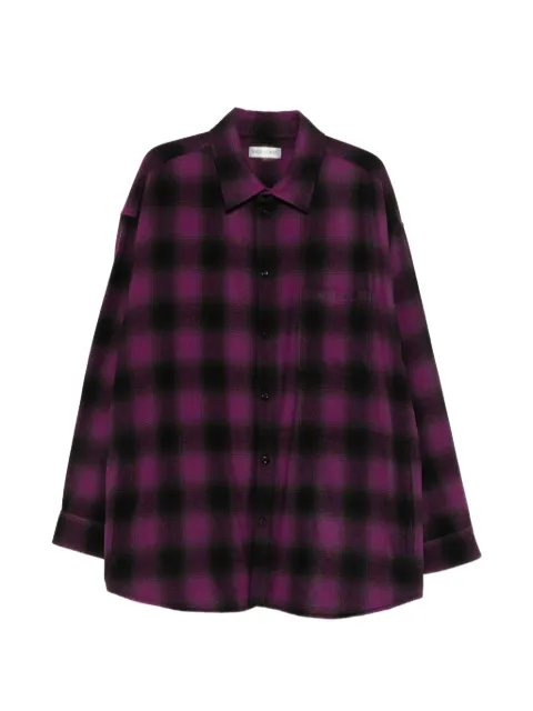 Balenciaga check-pattern logo-embroidered shirt