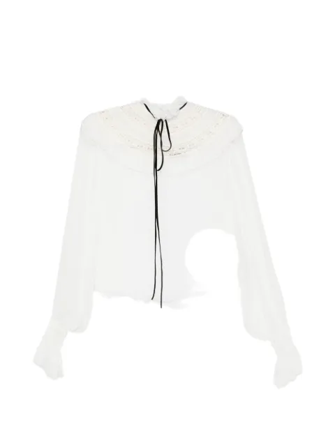 Ann Demeulemeester ruffled lace-trim blouse
