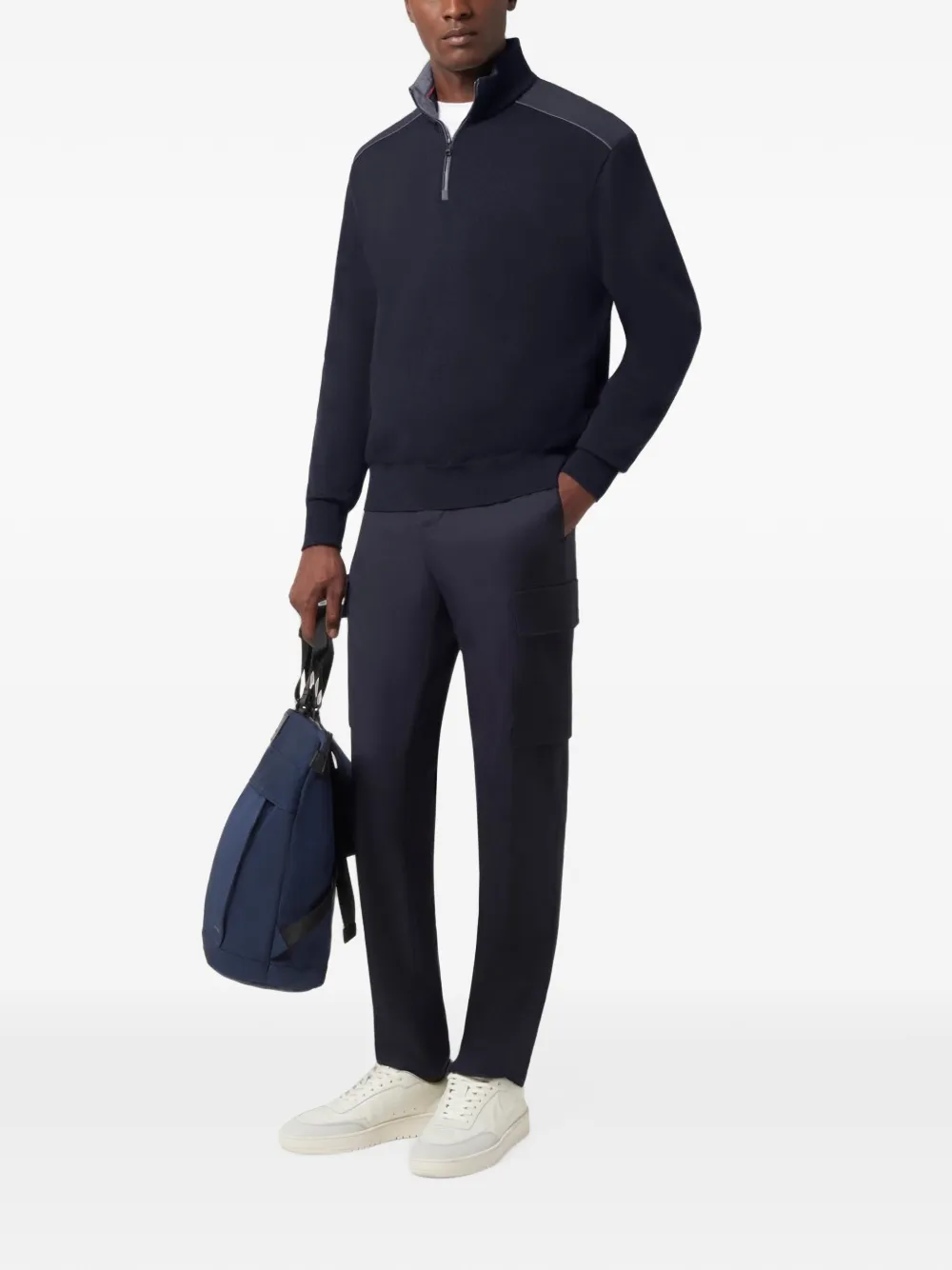 Paul & Shark Typhoon Platinum trui met halve rits Blauw