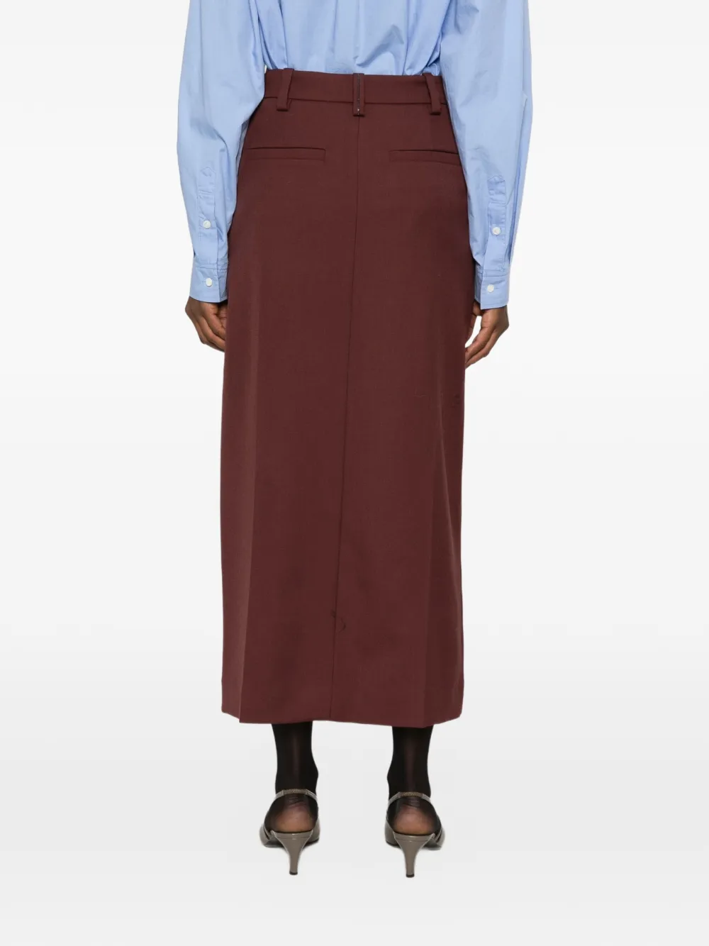 Brunello Cucinelli Midi-rok met split Rood