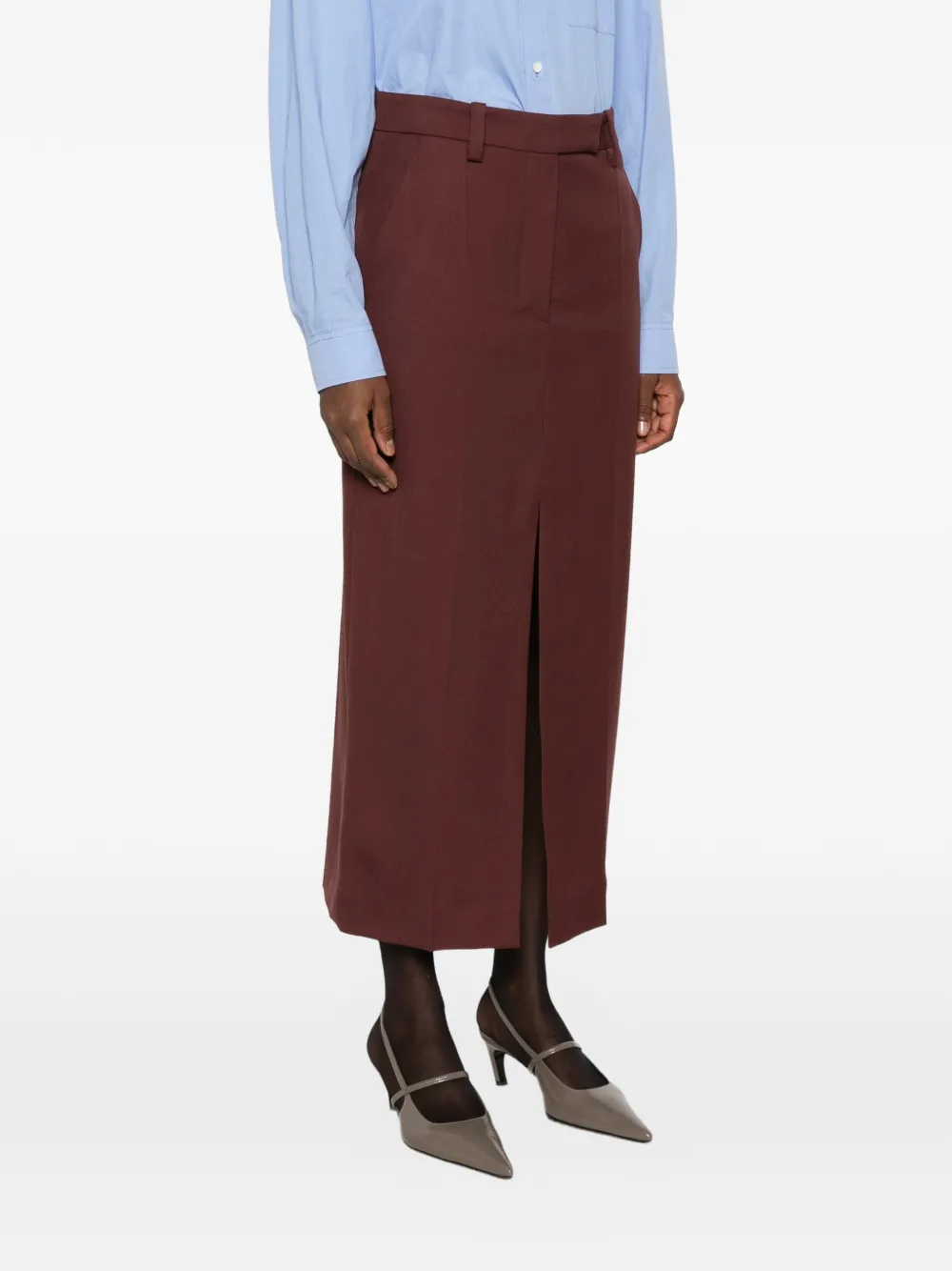 Brunello Cucinelli Midi-rok met split Rood