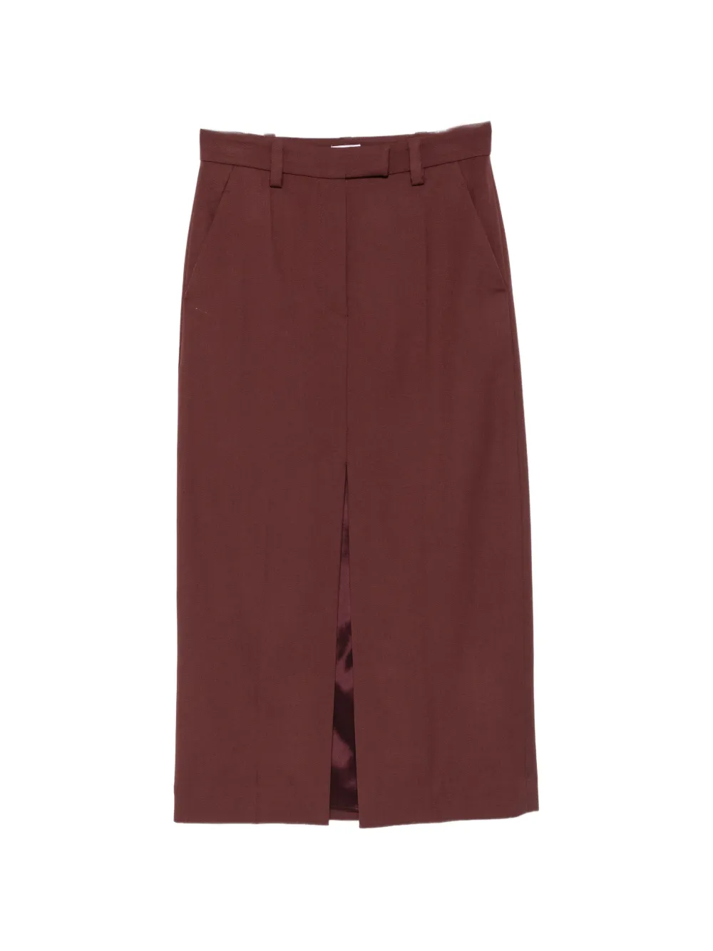 Brunello Cucinelli jupe mi-longue à fente - Rouge