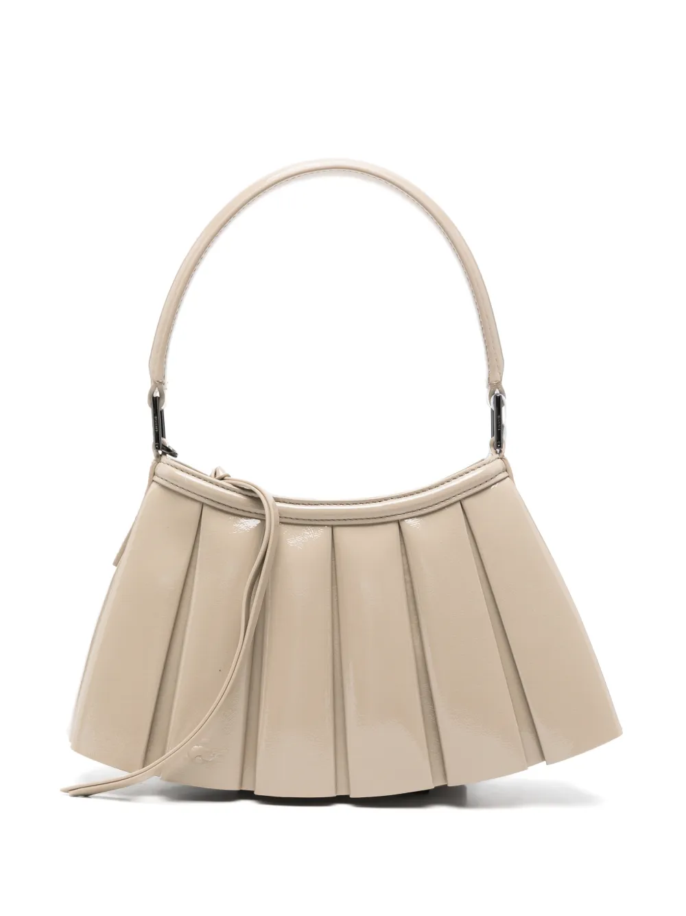 Lacoste S Lenglen pleated patent-finish clutch bag - Toni neutri