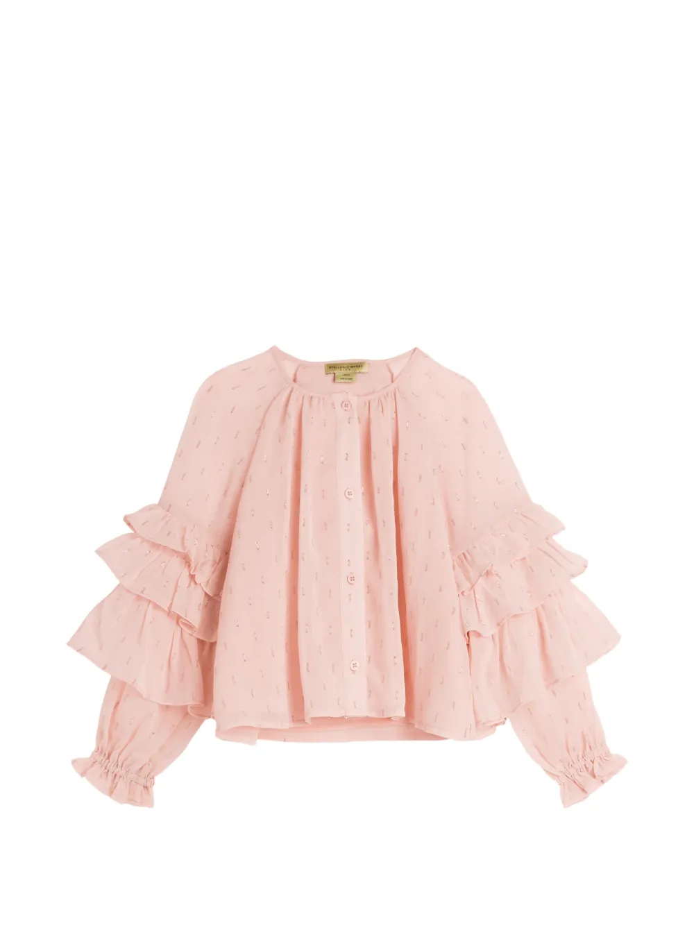 Stella McCartney Kids ruffled long-sleeve blouse - Rosa
