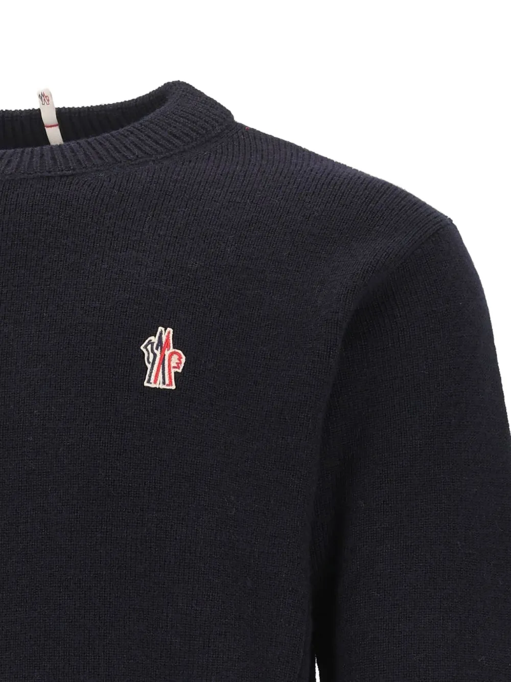 Moncler Grenoble Ribgebreide trui met logopatch Blauw