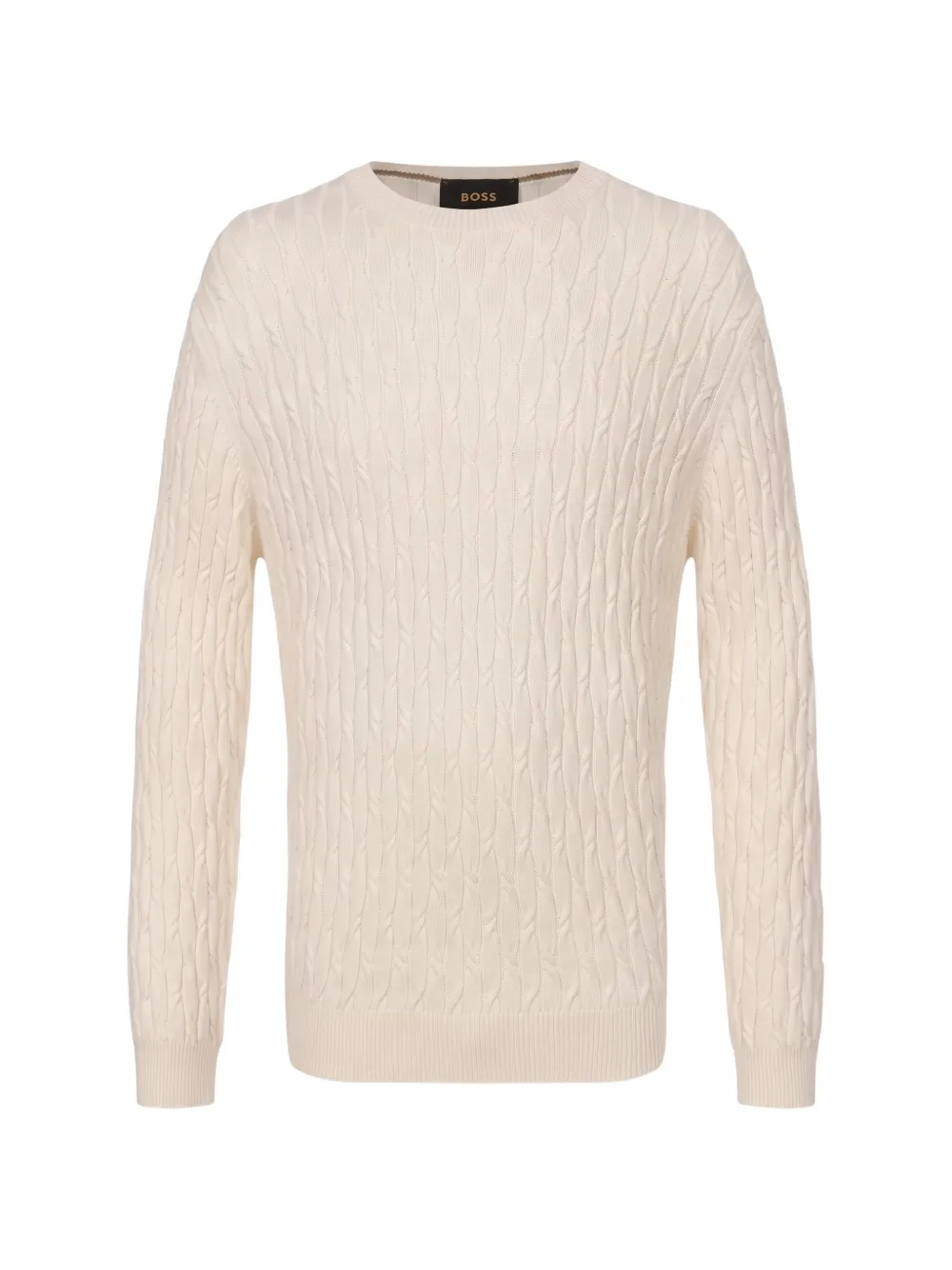 BOSS Kabelgebreide trui Beige