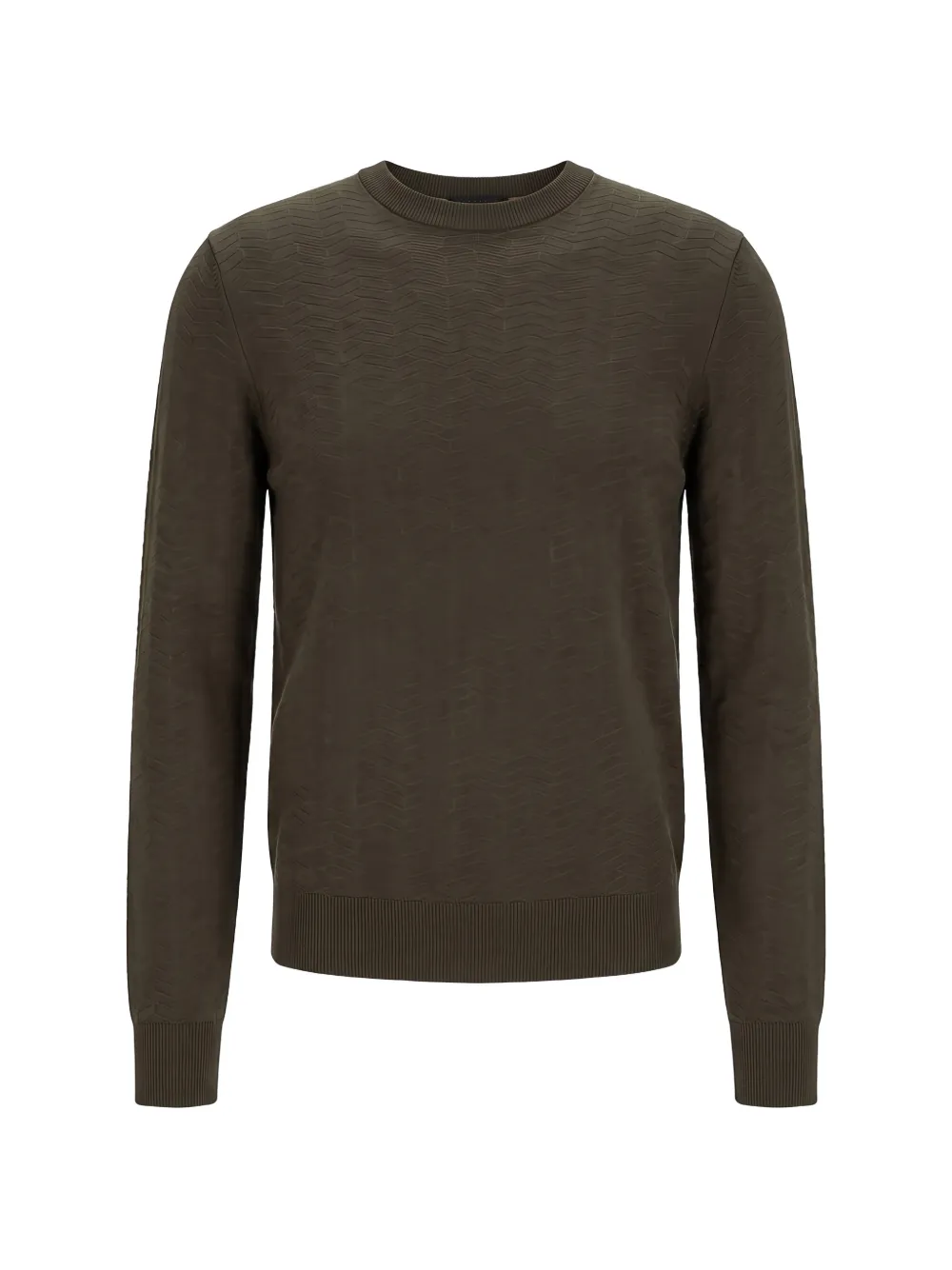 BOSS chevron-patterned crew-neck sweater Bruin
