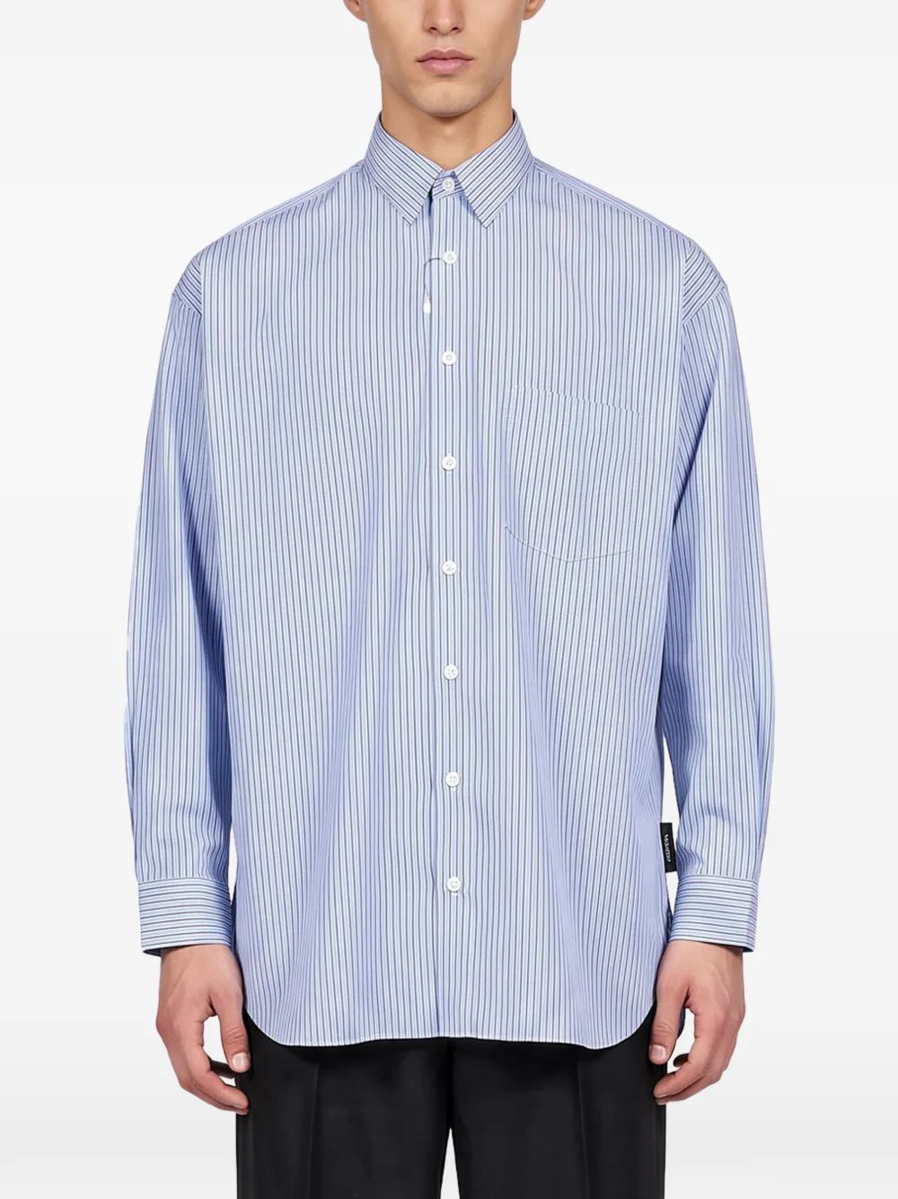 Comme des Garçons Homme Gestreept overhemd Blauw