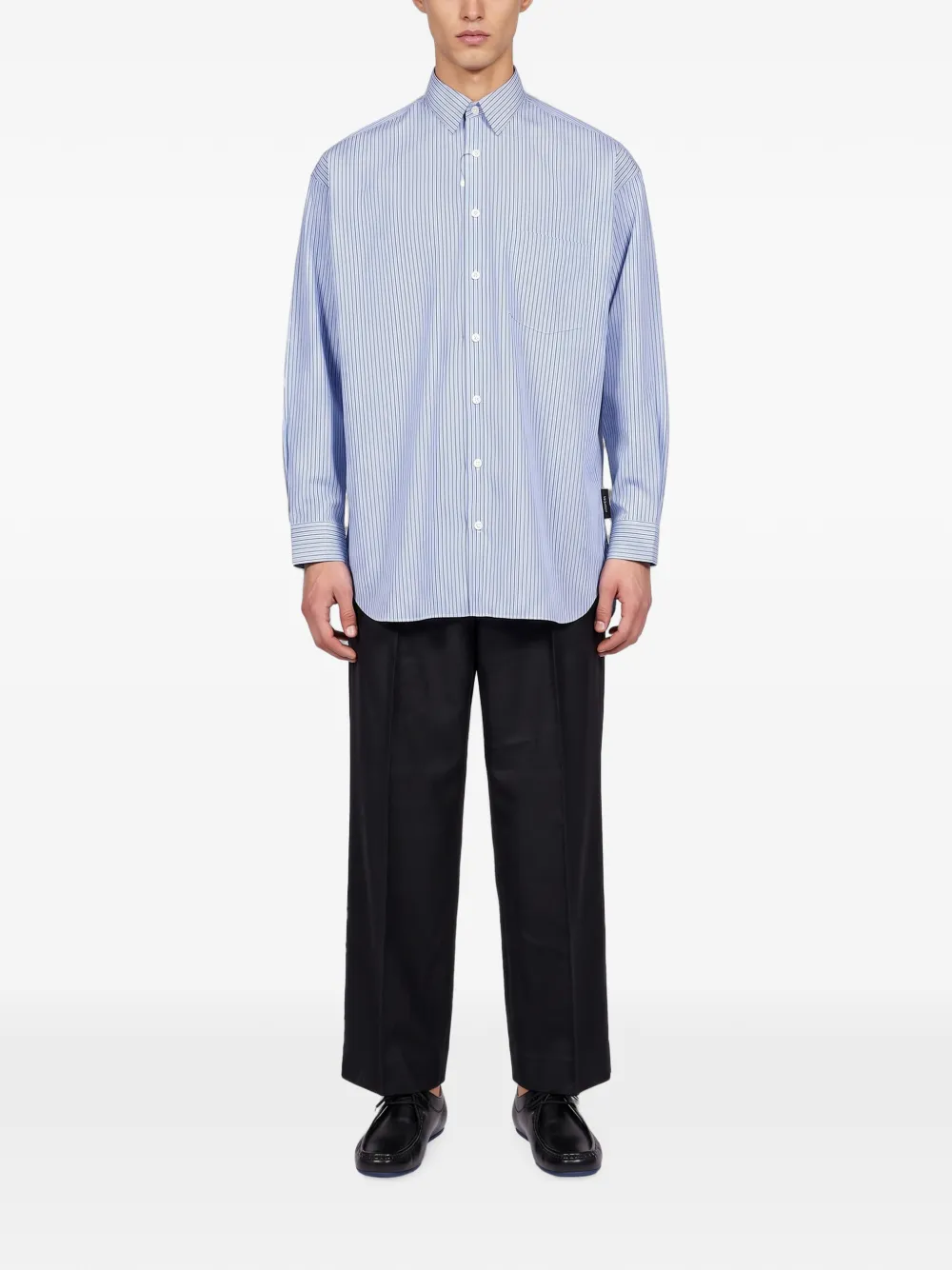 Comme des Garçons Homme Gestreept overhemd Blauw