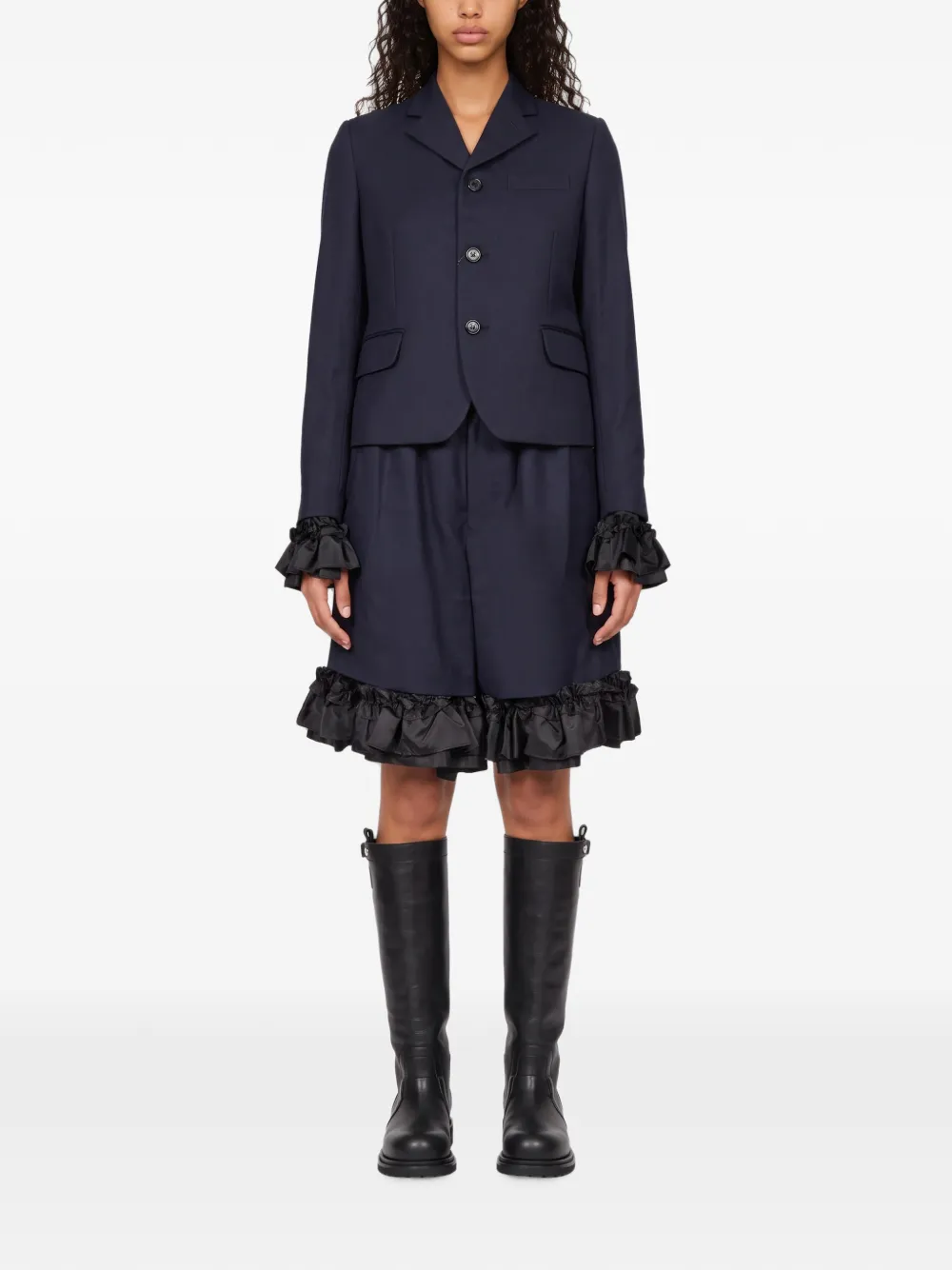 Comme Des Garçons Shorts met ruches Blauw
