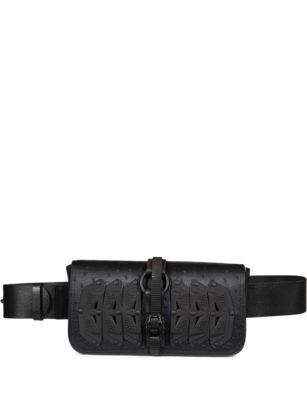 Junya Watanabe X Innerraum Ostrich-effect Belt Bag In Black
