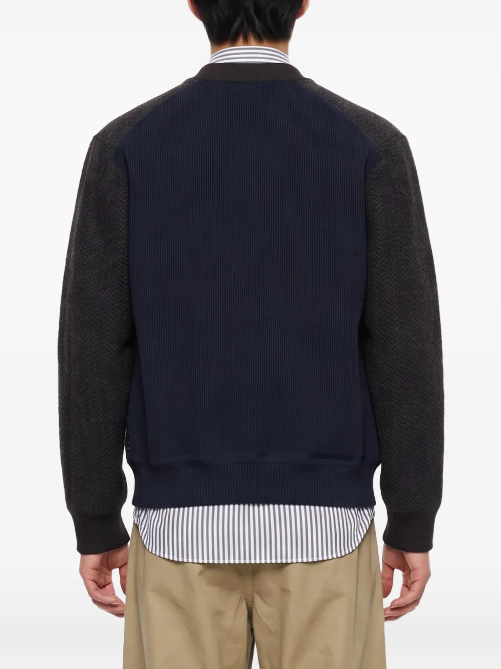 Junya Watanabe MAN Vest met patchwork en visgraatpatroon Grijs