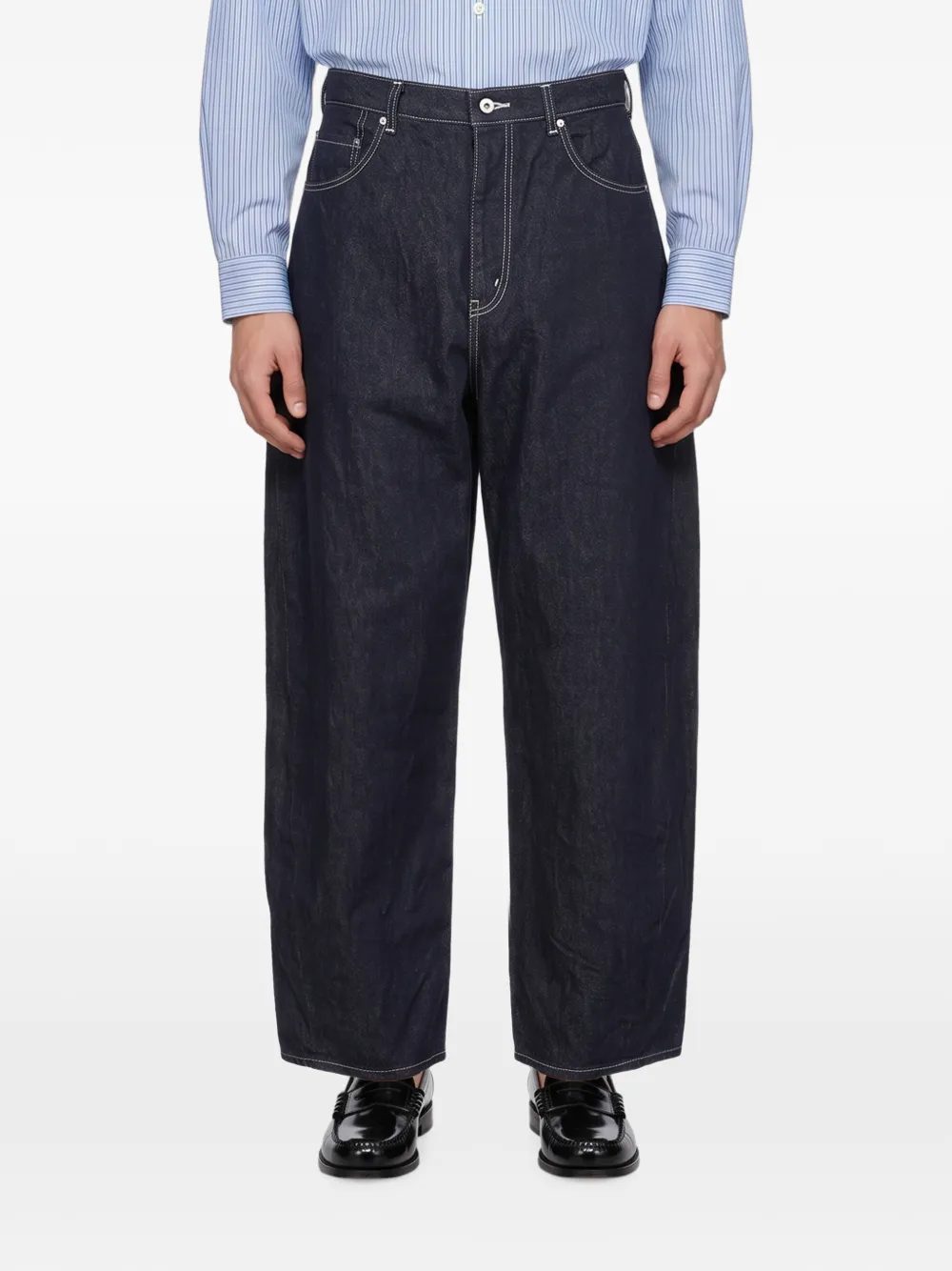 Comme des Garçons Homme Jeans met contrasterende stiksels Blauw