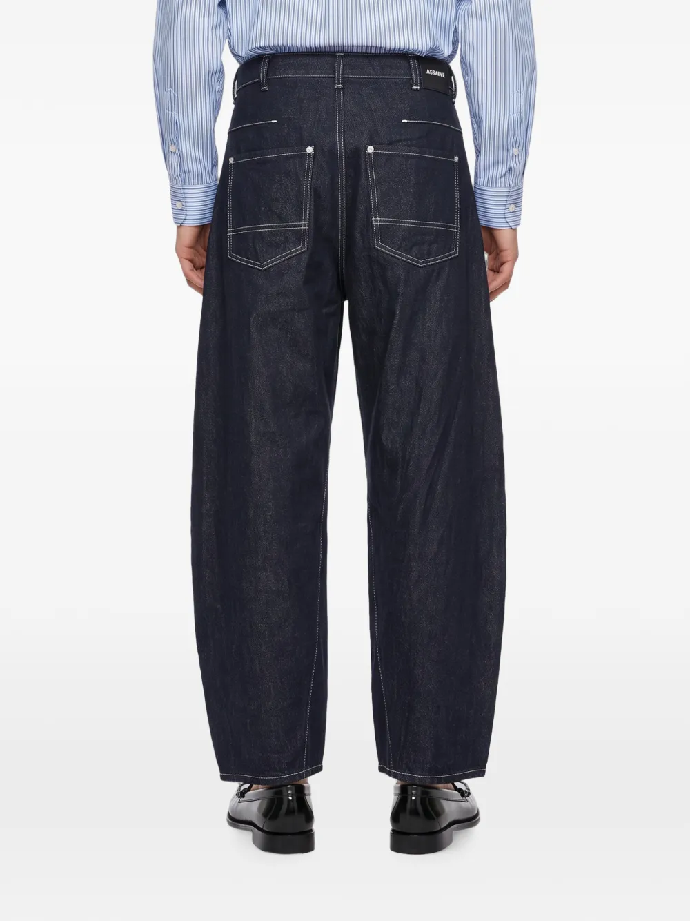 Comme des Garçons Homme Jeans met contrasterende stiksels Blauw