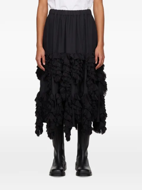 Comme Des Garçons ruffled asymmetric midi skirt
