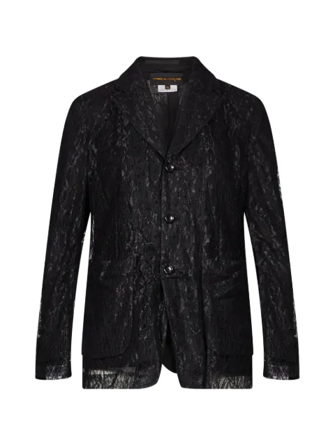 Comme Des Garçons lace-patterned notched-lapels coat