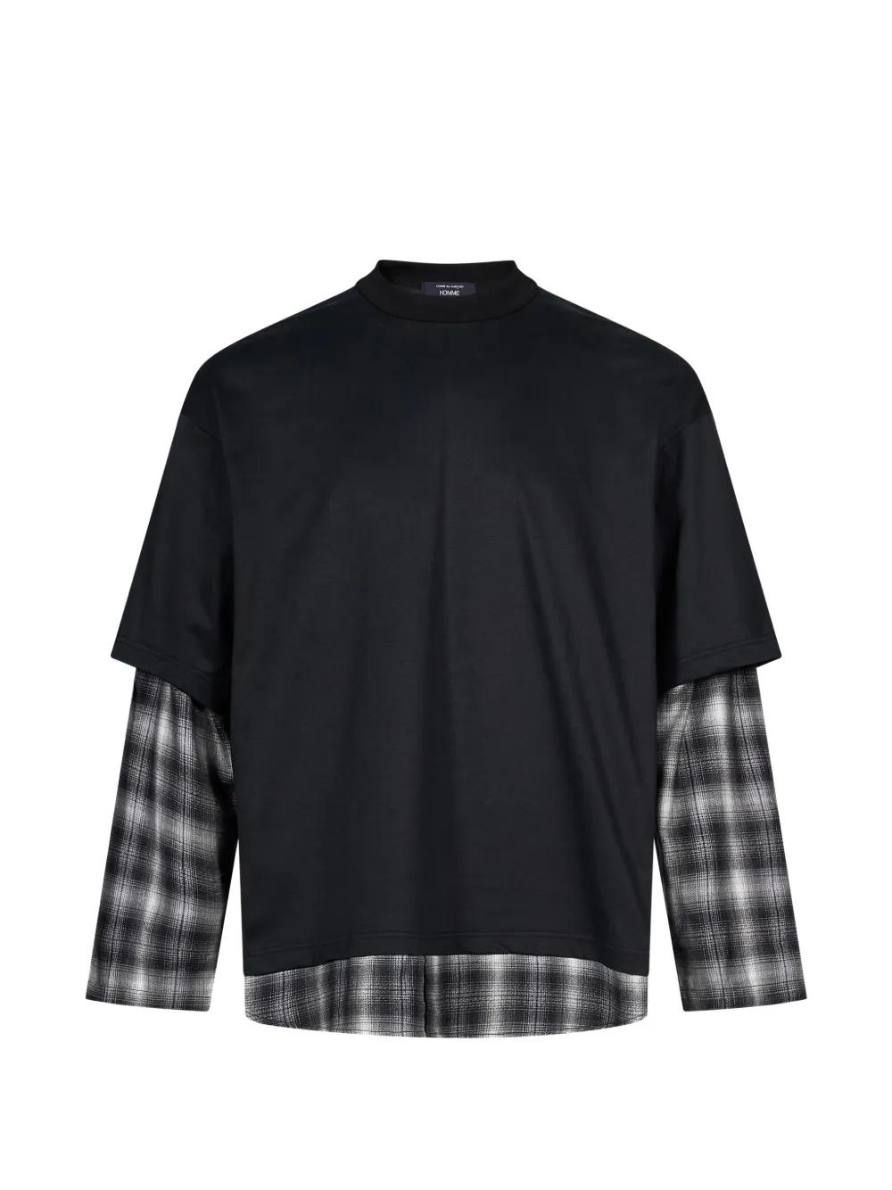 Comme des Garçons Homme layered-design check-pattern T-shirt - Nero