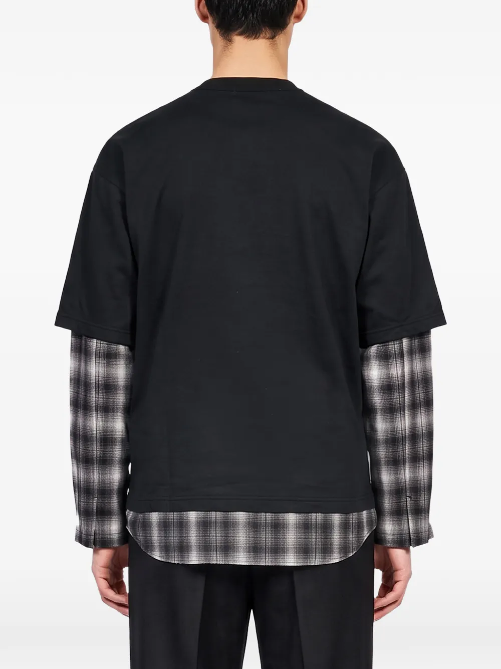 Comme des Garçons Homme Gelaagd geruit T-shirt Zwart