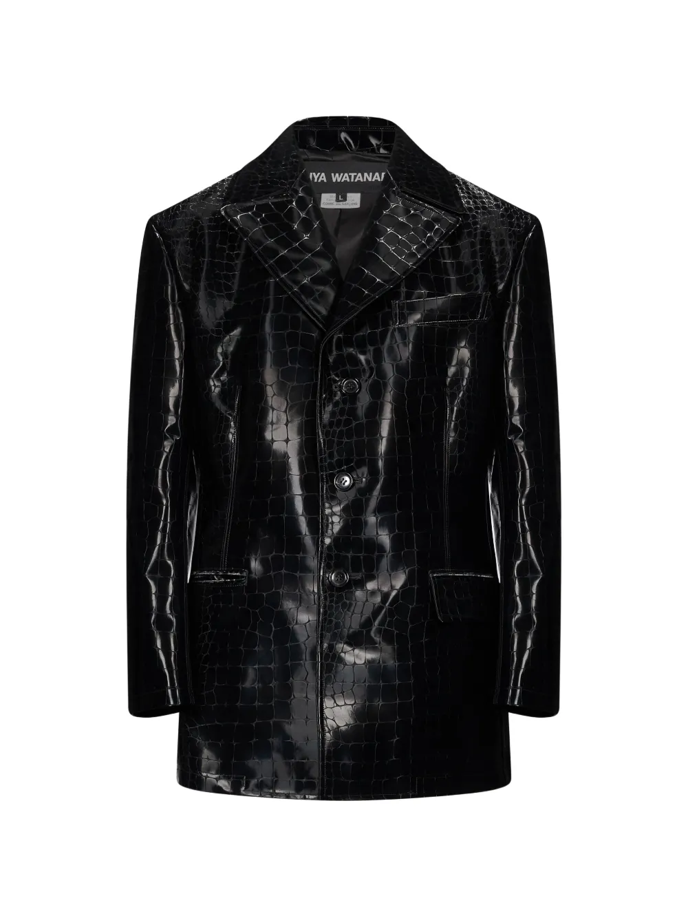 Junya Watanabe crocodile-effect single-breasted blazer - Black