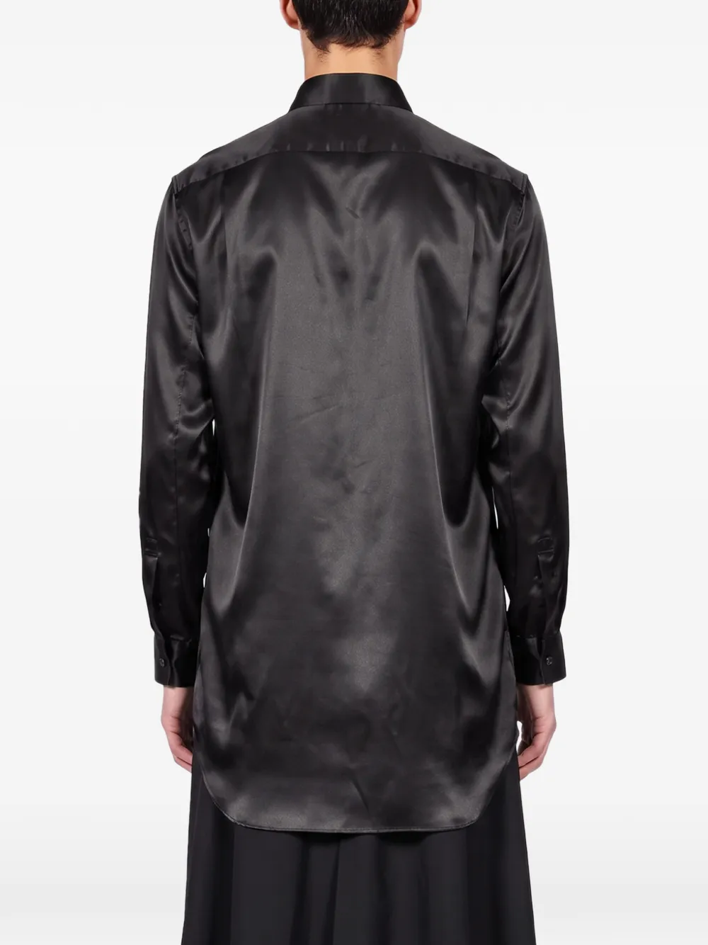 Comme des Garçons Homme Plus Gelaagd overhemd met satijnen afwerking Zwart