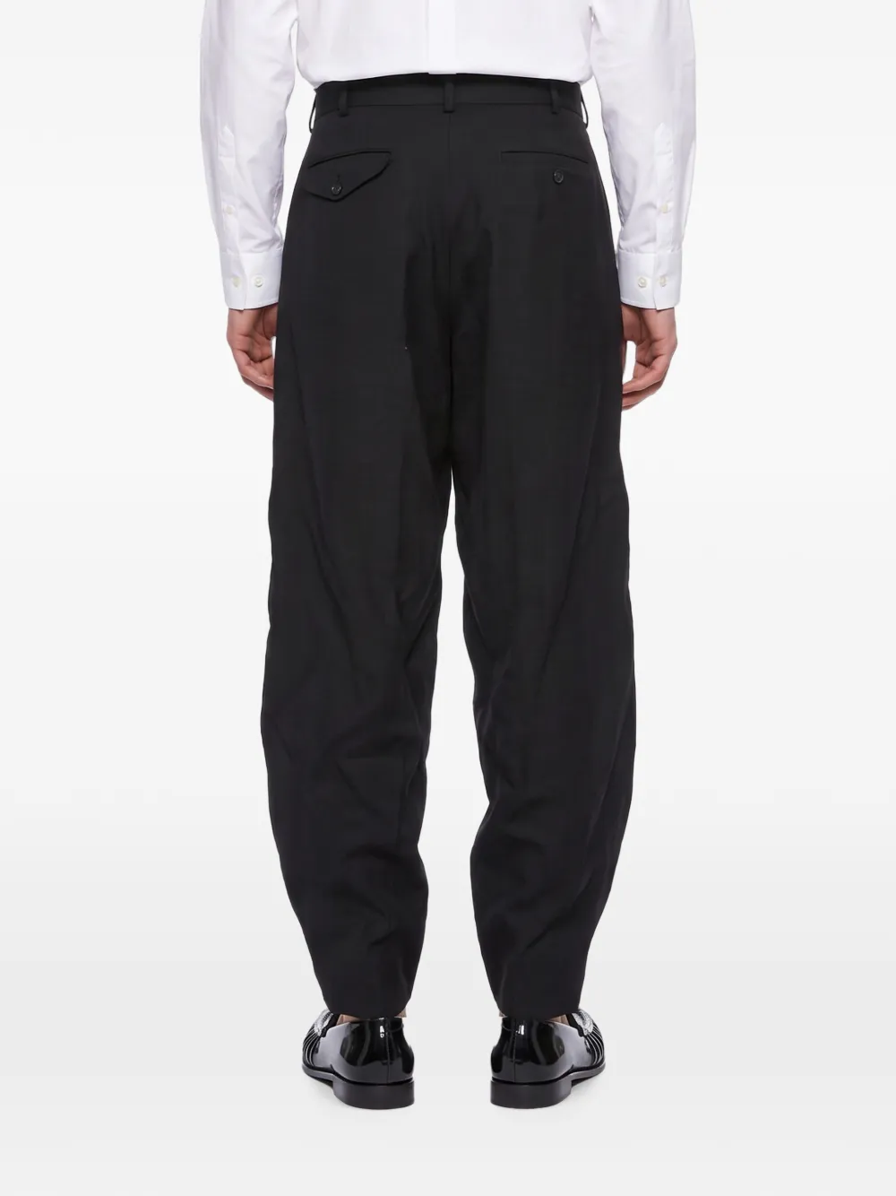 Comme des Garçons Homme Plus Plooibroek met toelopende pijpen Zwart