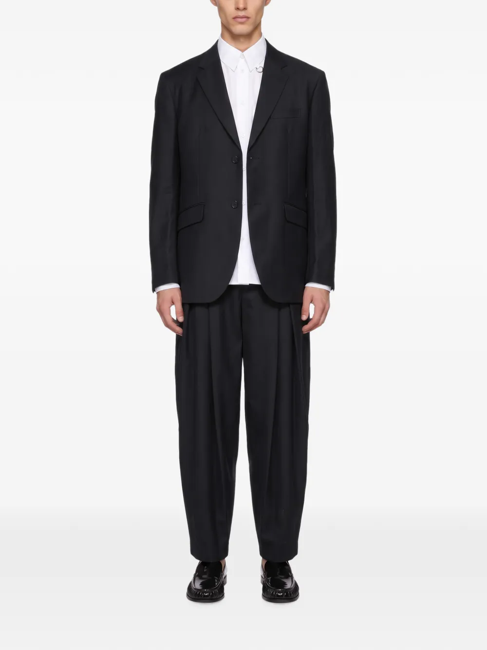 Comme des Garçons Homme Plus Plooibroek met toelopende pijpen Zwart