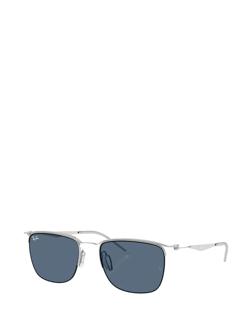 Ray-Ban Zonnebril met halfomrand vierkant montuur Zilver