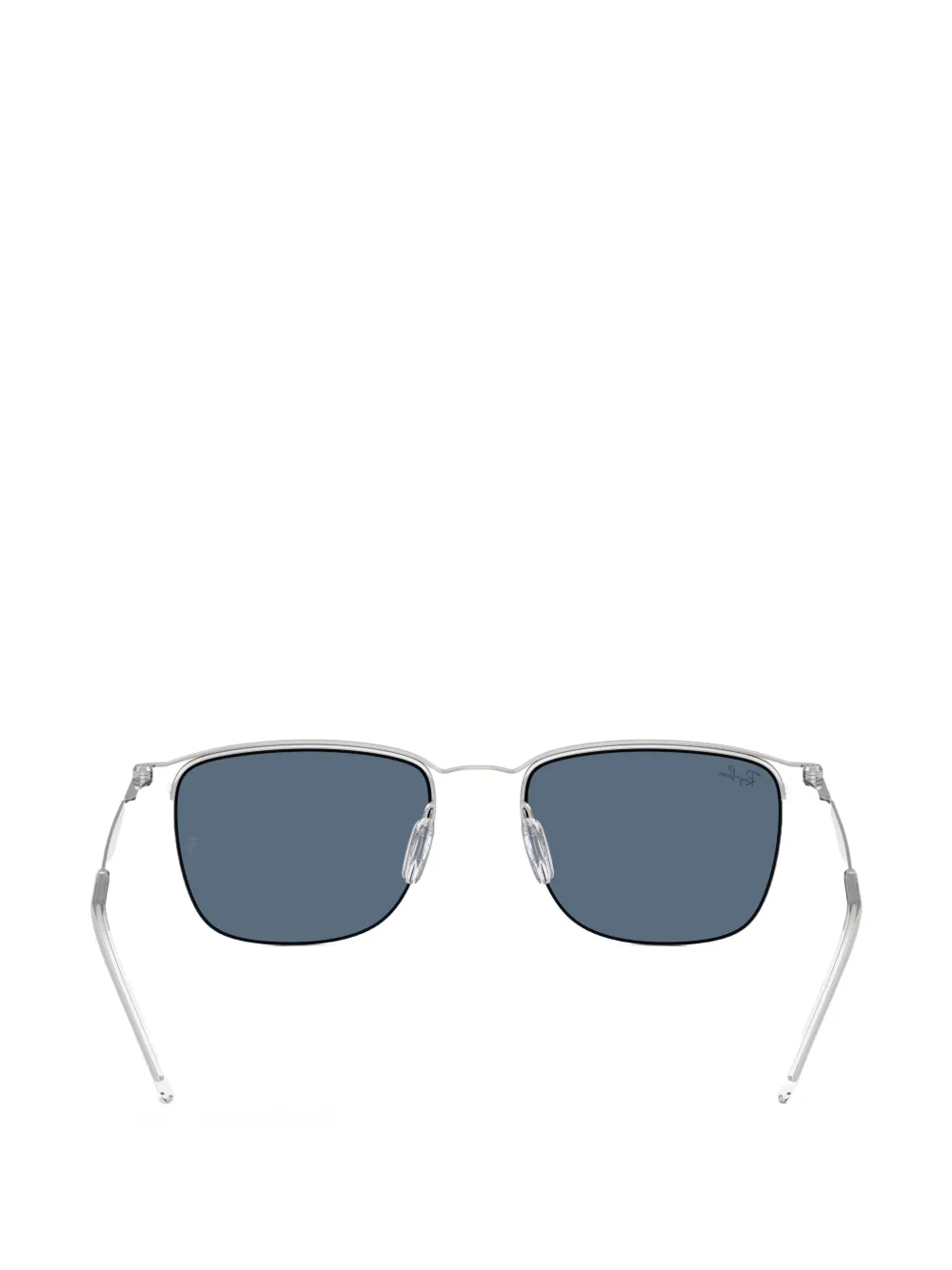 Ray-Ban Zonnebril met halfomrand vierkant montuur Zilver