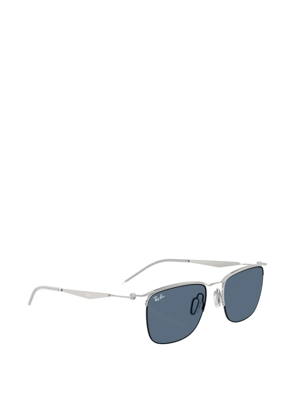 Ray-Ban Zonnebril met halfomrand vierkant montuur Zilver