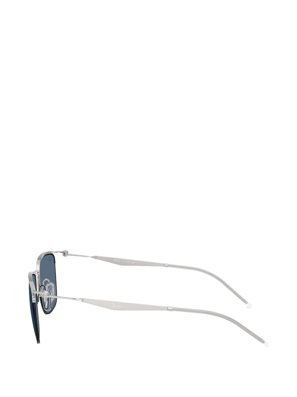 Ray-Ban Zonnebril met halfomrand vierkant montuur Zilver