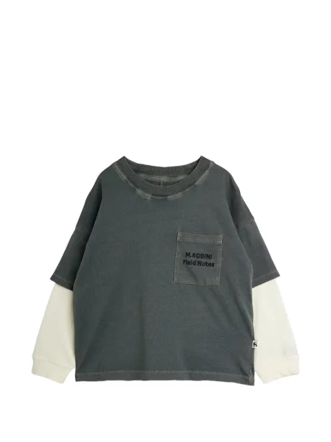Mini Rodini layered-sleeve logo-print T-shirt
