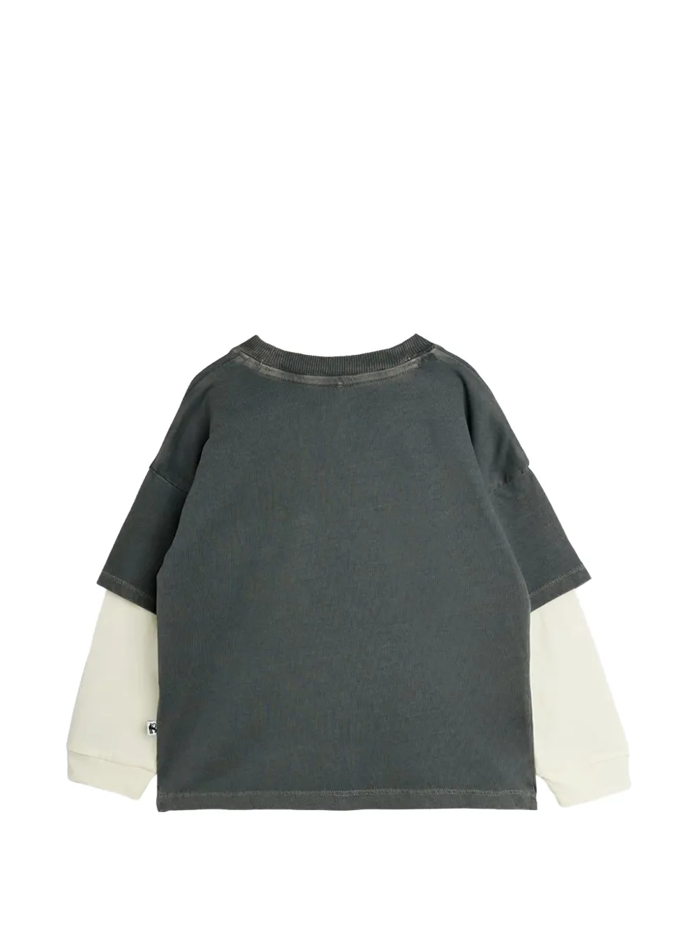 Mini Rodini T-shirt met gelaagde mouwen en logo-print Grijs