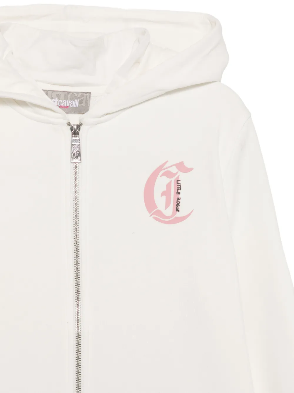 Roberto Cavalli Junior logo-print floral-print hoodie Wit